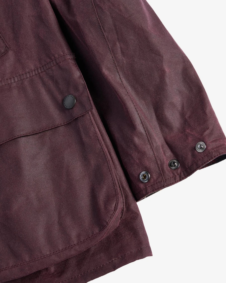 BARBOUR Oversized Bedale Waxed Jacket Bordeaux