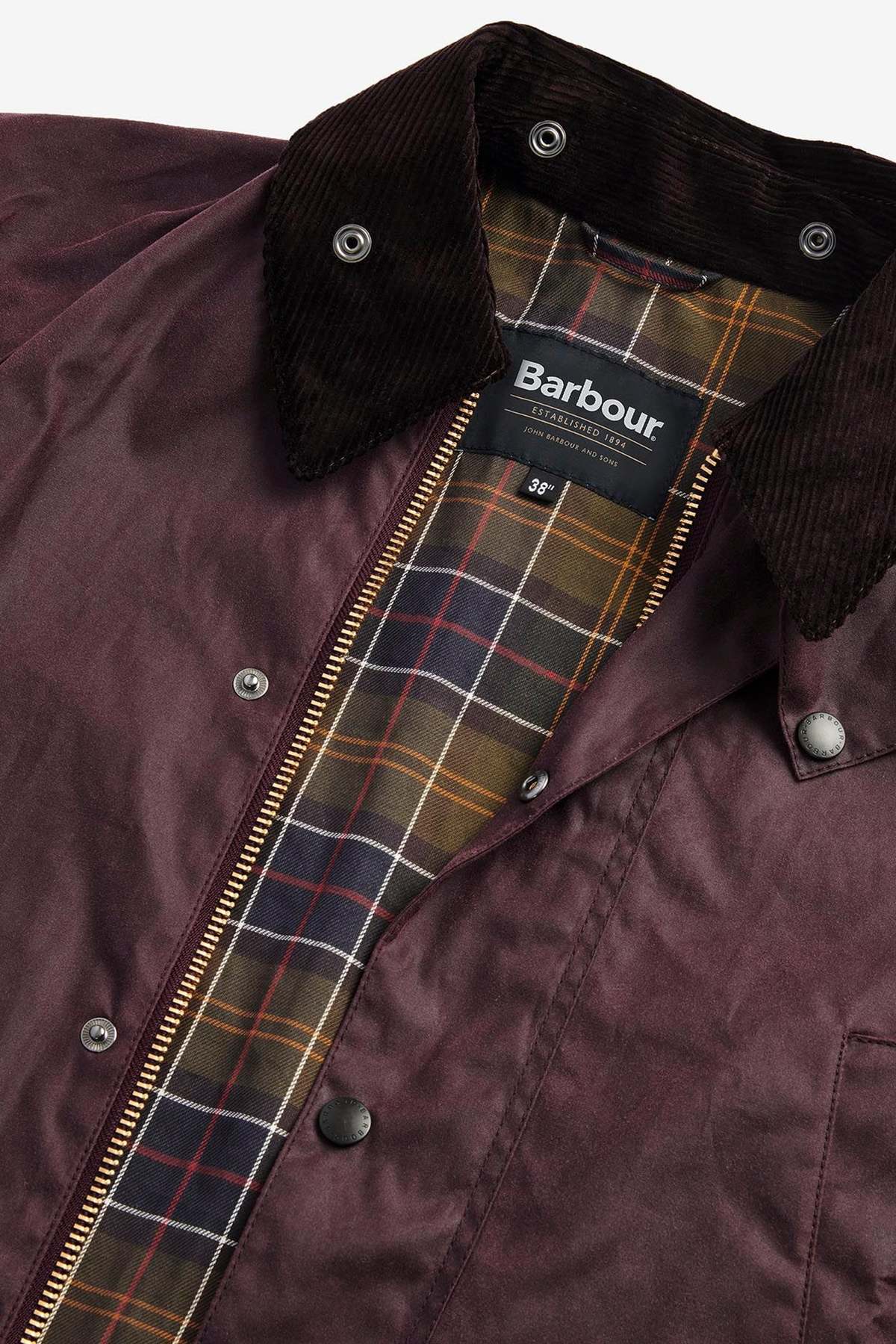 BARBOUR Oversized Bedale Waxed Jacket Bordeaux