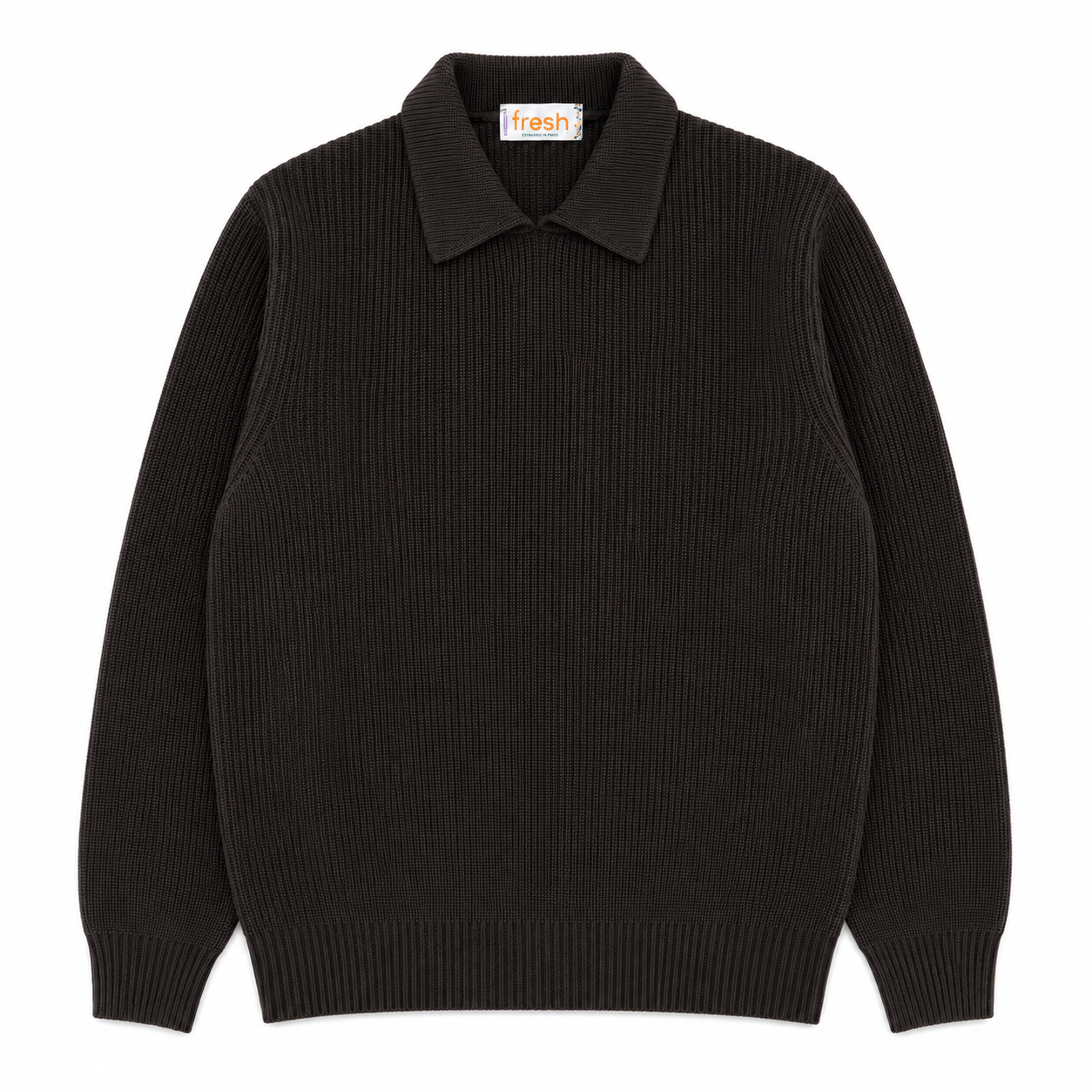 FRESH Sound Merino Polo Sweater In Brown