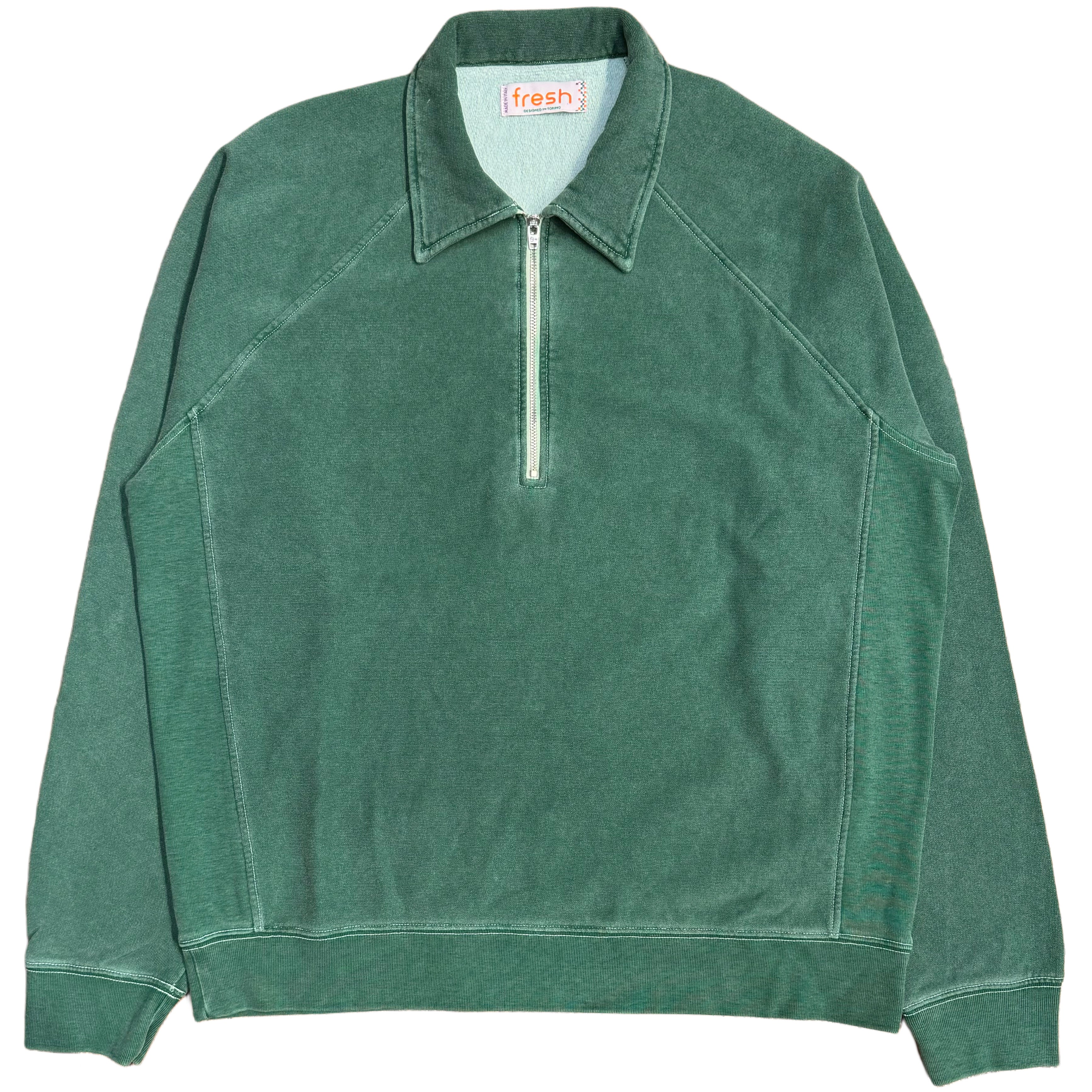 FRESH Ivy Plated Polo Sweatshirt in Green