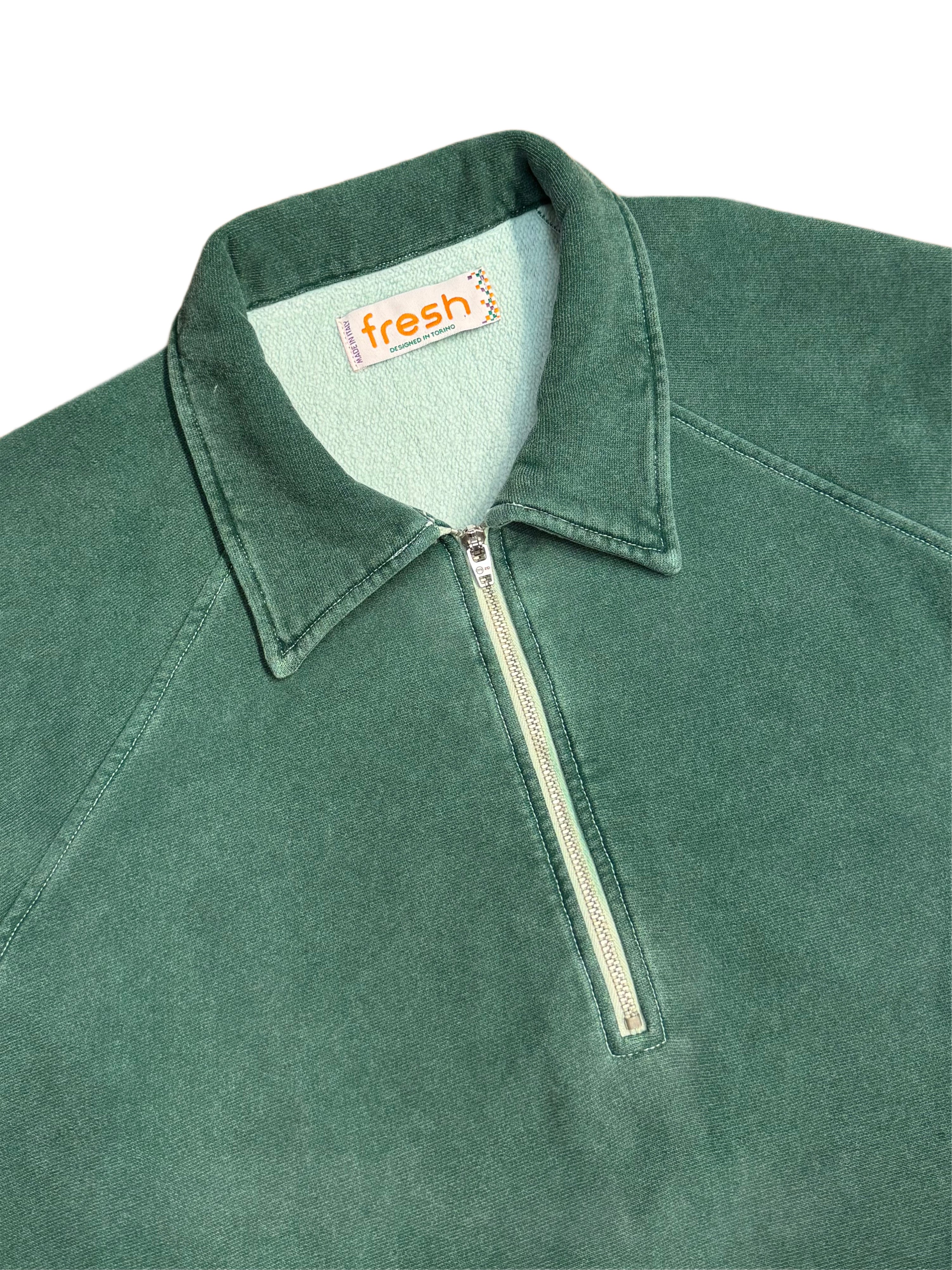 FRESH Ivy Plated Polo Sweatshirt in Green