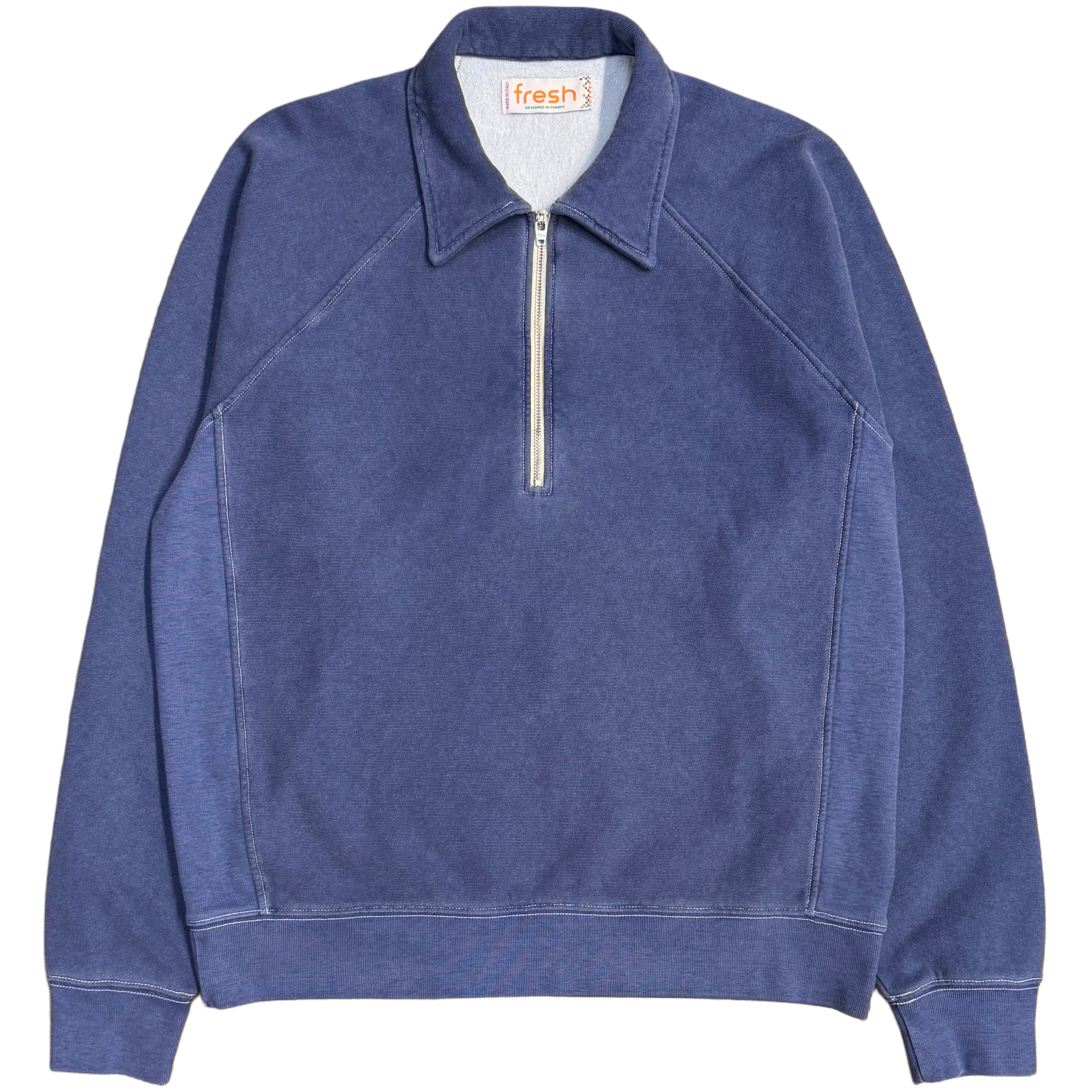 FRESH Ivy Plated Polo Sweatshirt in Indigo