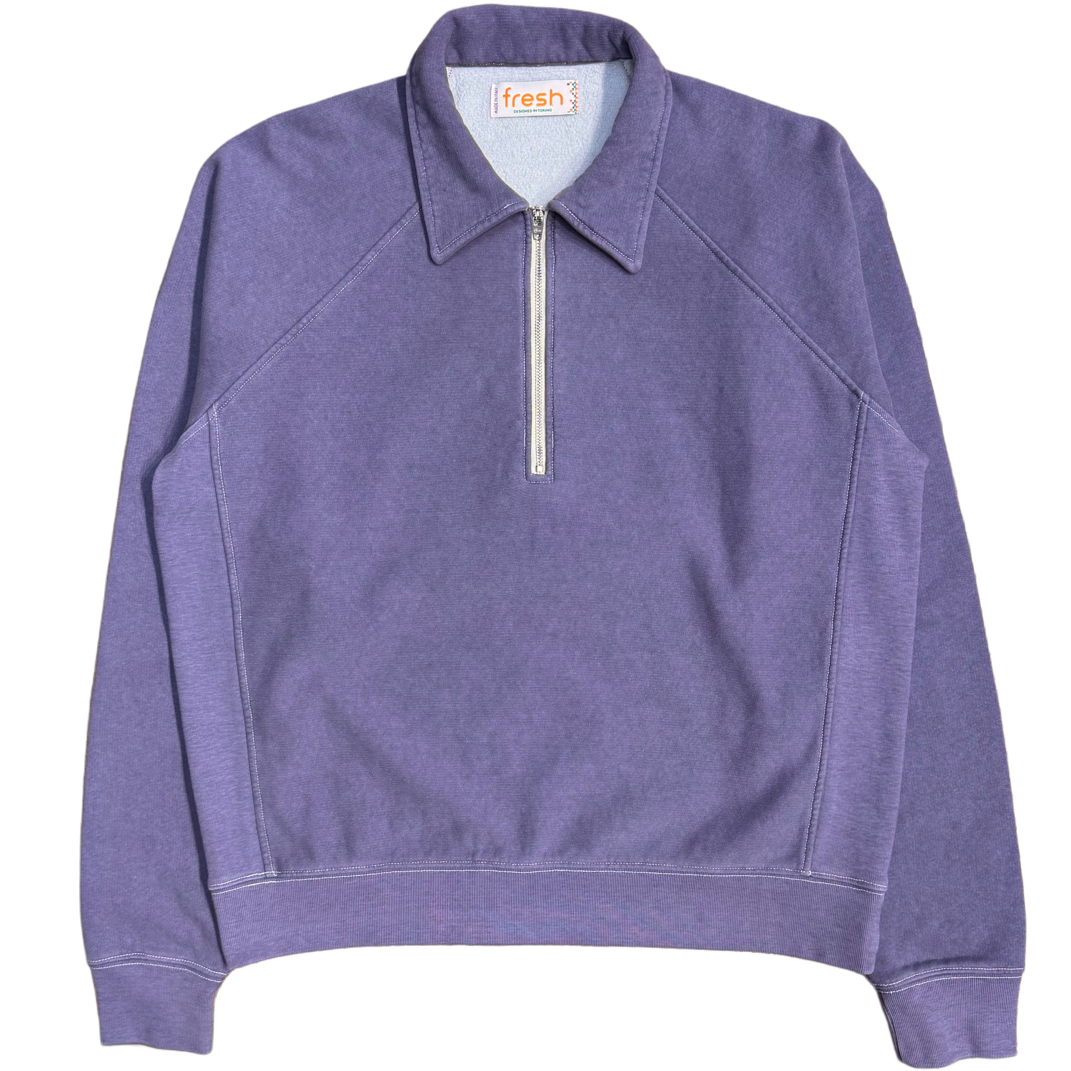 FRESH Ivy Plated Polo Sweatshirt in Purple