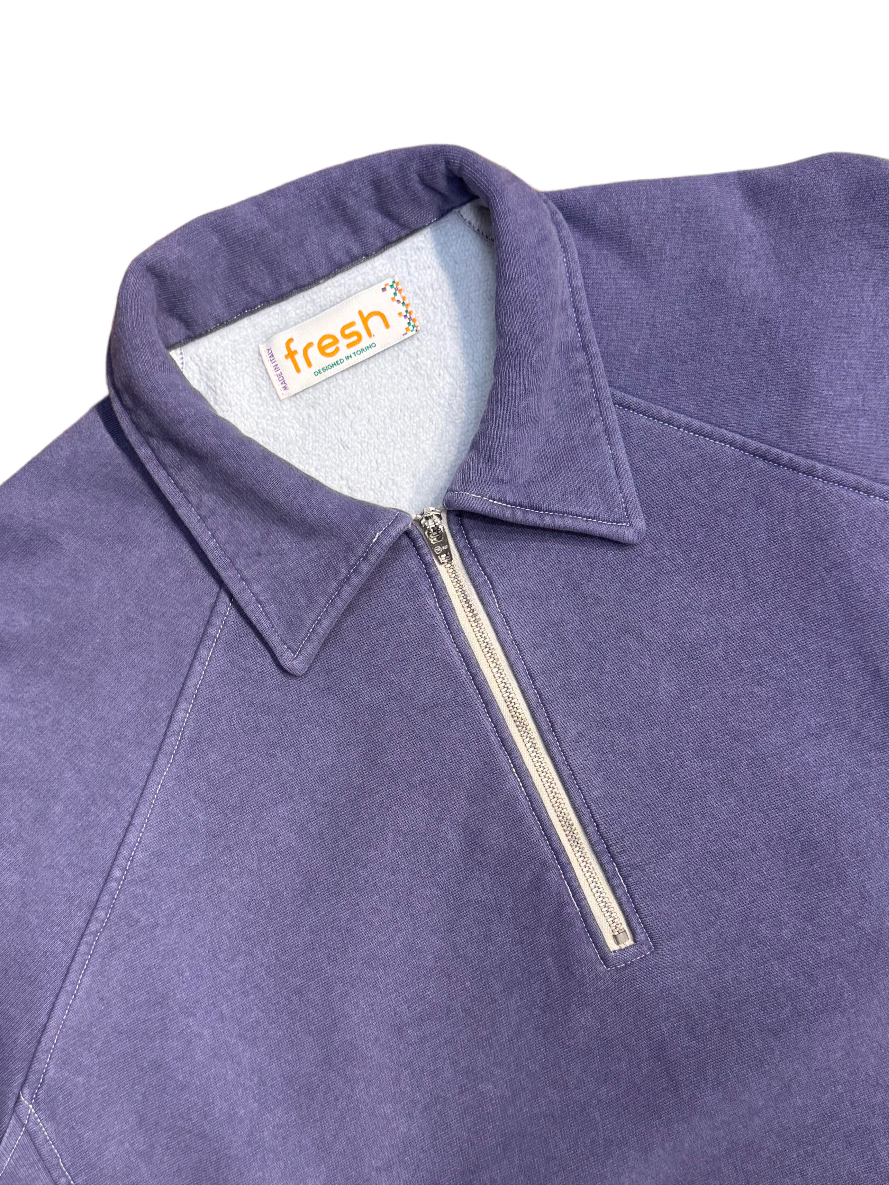 FRESH Ivy Plated Polo Sweatshirt in Purple