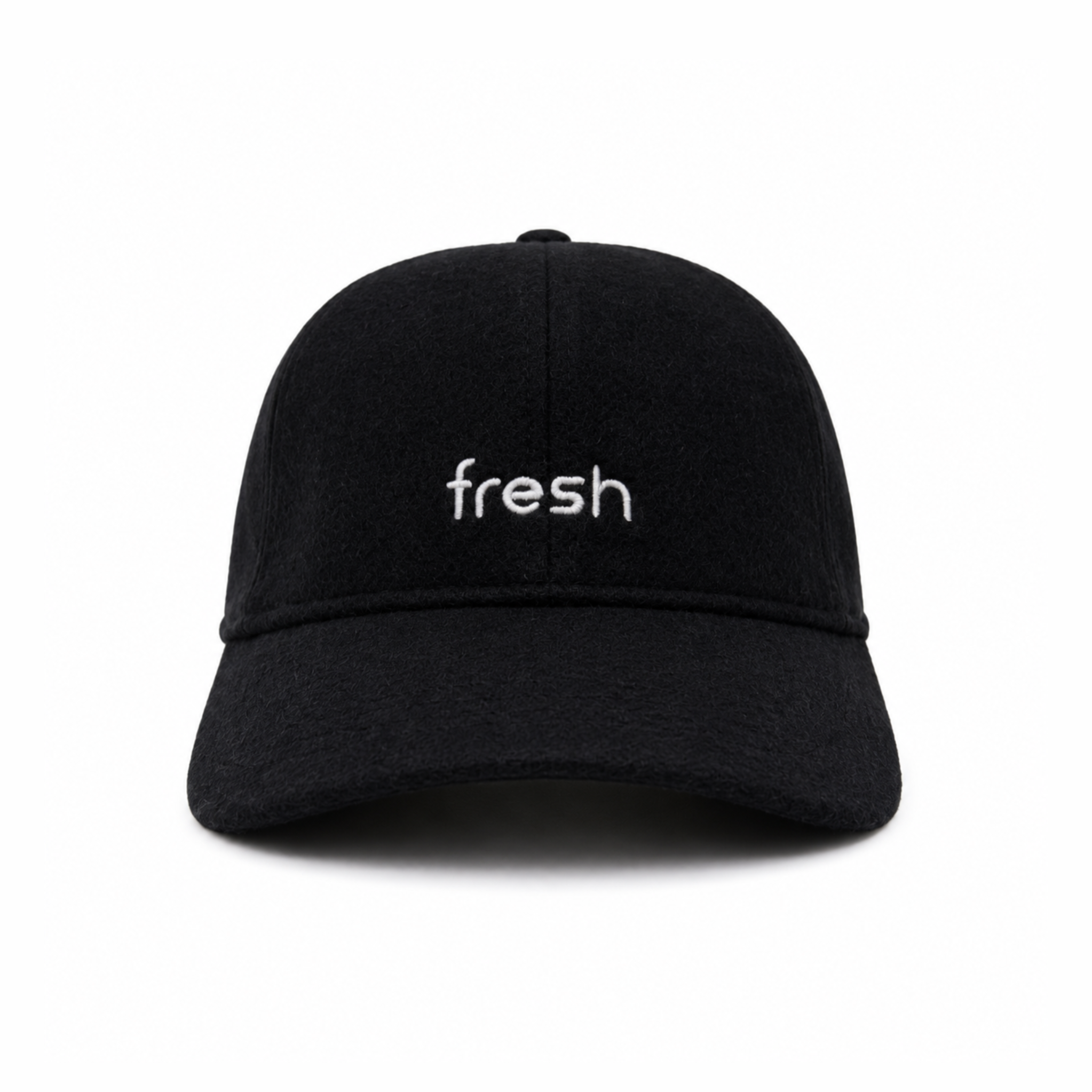 FRESH Six-Panel Dark Navy Wool Cap
