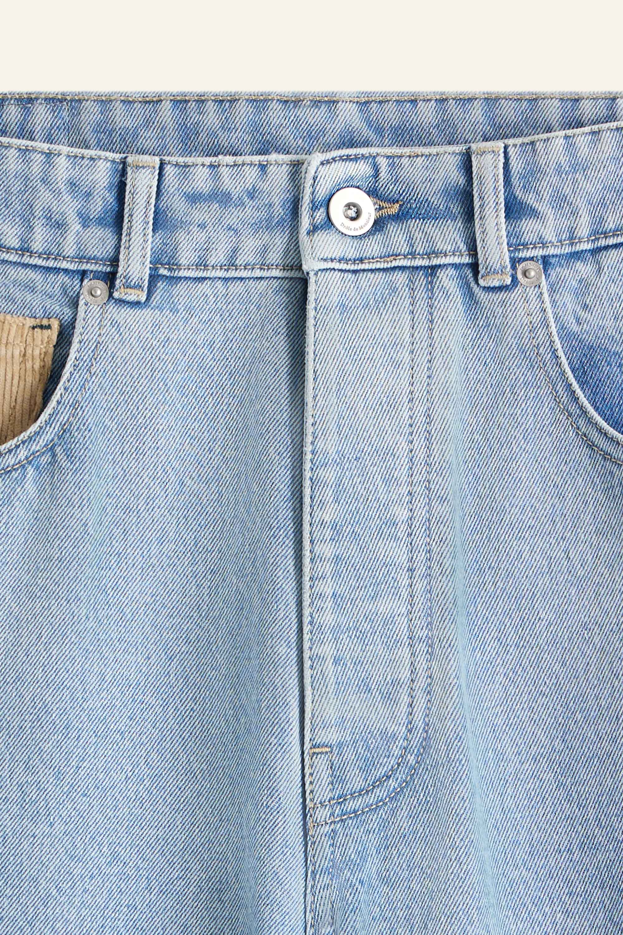 DRÔLE DE MONSIEUR Pantaloni in denim Le Jean Délavée Azzurro