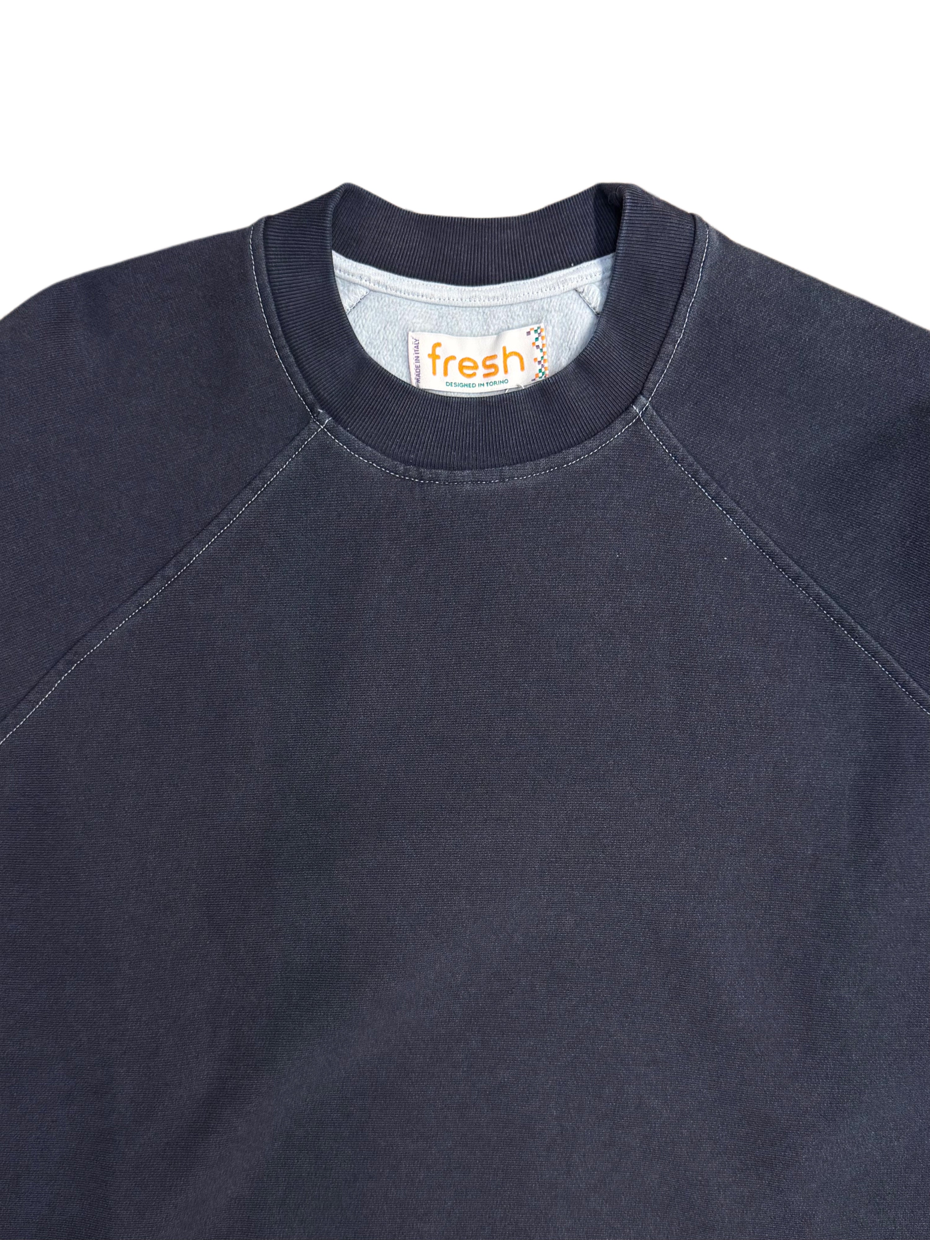 FRESH Billie Plated Cotton Sweatshirt in Night Blue
