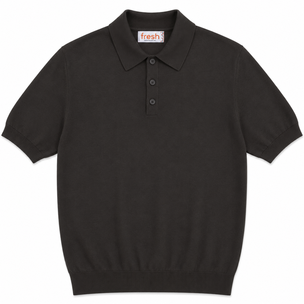 FRESH Weller Extra Fine Cotton Knitted Polo In Brown
