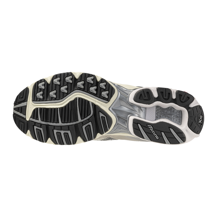 MIZUNO Wave Rider 10 Snow White Black Sand RythRed