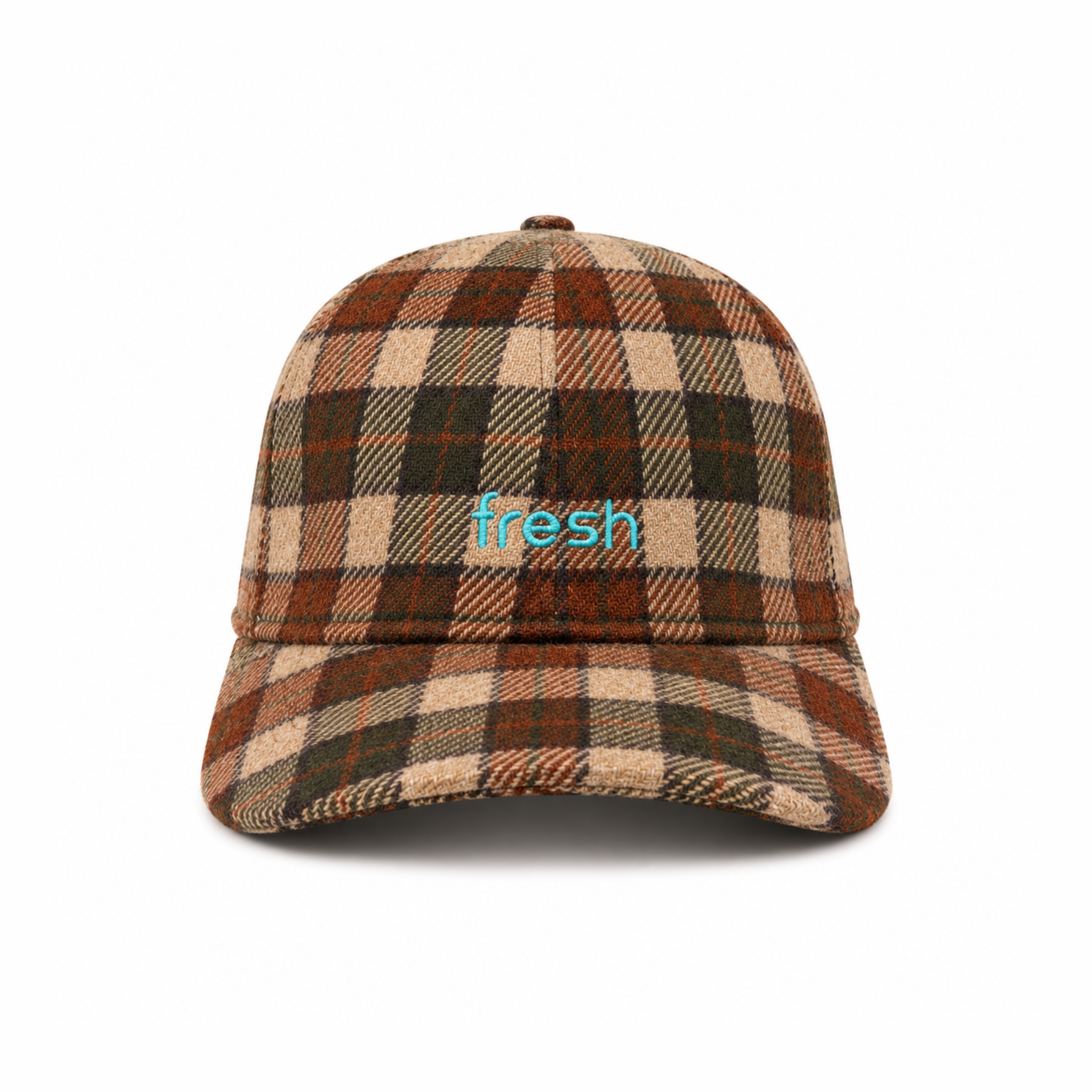 FRESH Shetland Wool Cap Tartan Brown