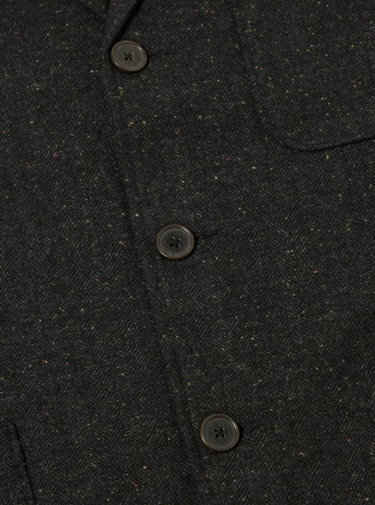 UNIVERSAL WORKS Black Salt N Pepper Tweed Three Button Jacket