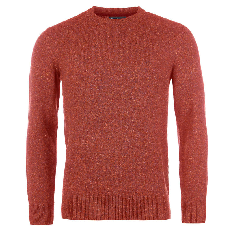 BARBOUR Tisbury Crew Neck Wool Sweater Brick Red