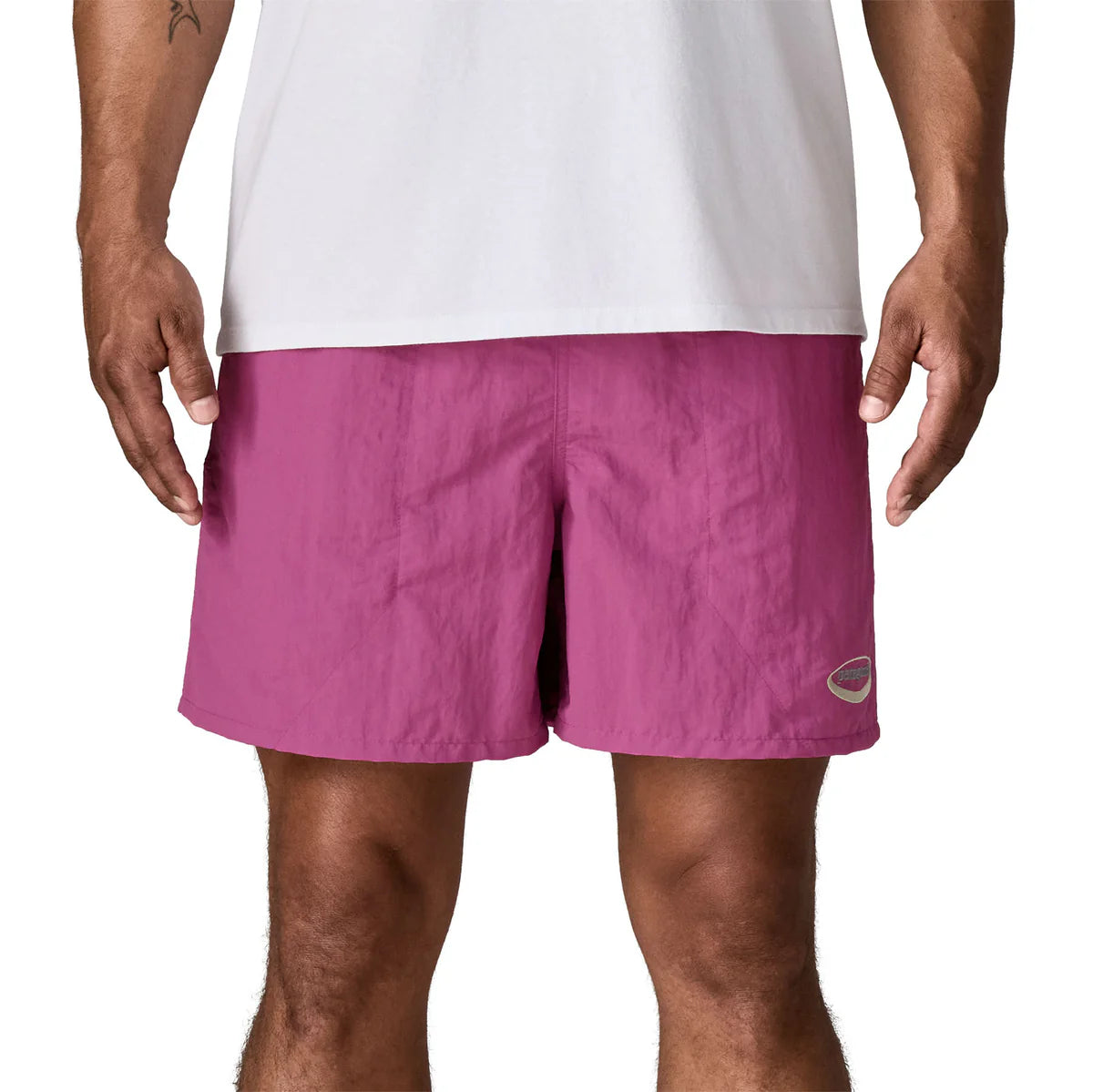 PATAGONIA Men's Baggies™ Shorts - 5" '95 Oval Logo: Faded Magenta
