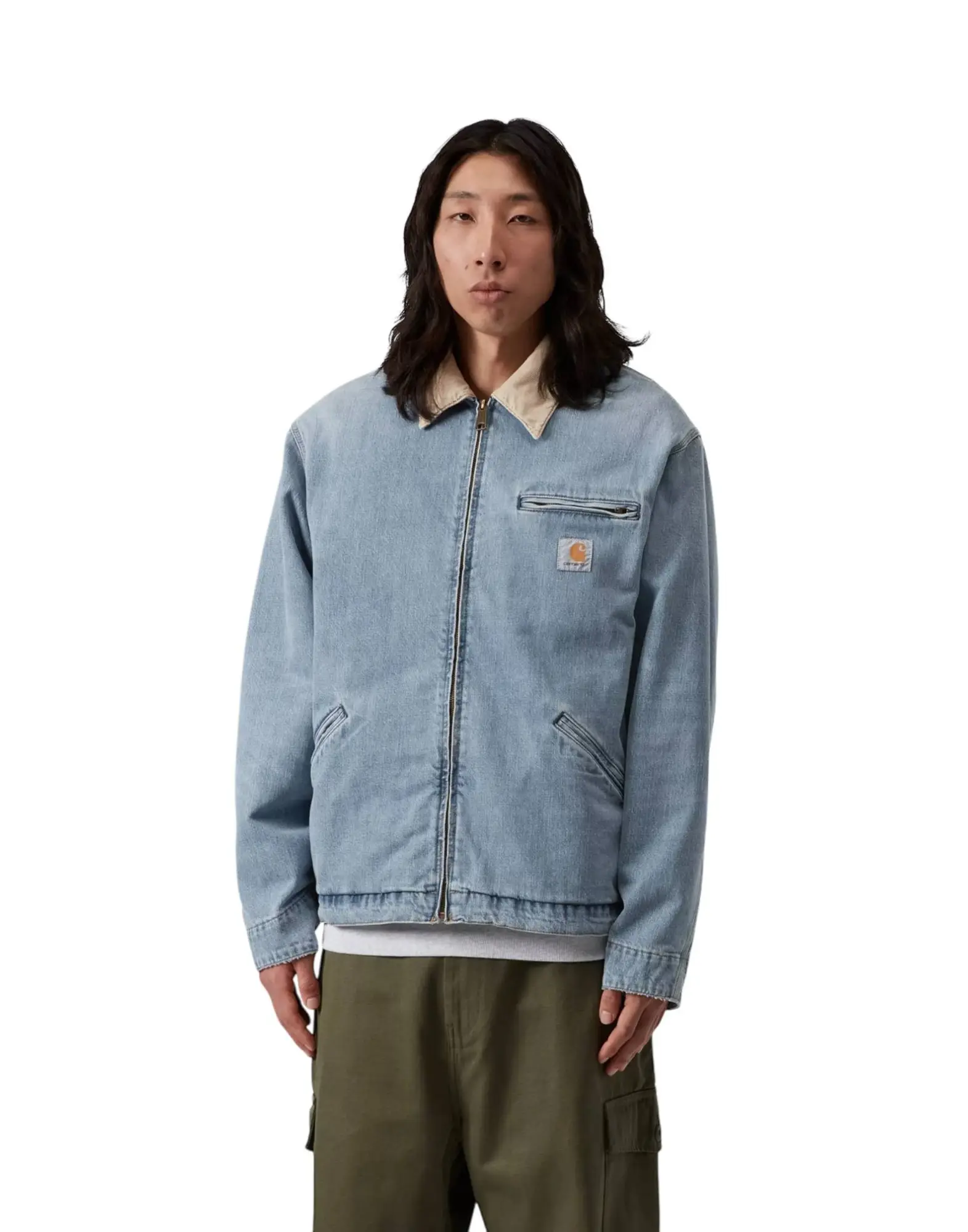 CARHARTT WIP Giacca Detroit Blu Dusty H Brown Burst Lavato