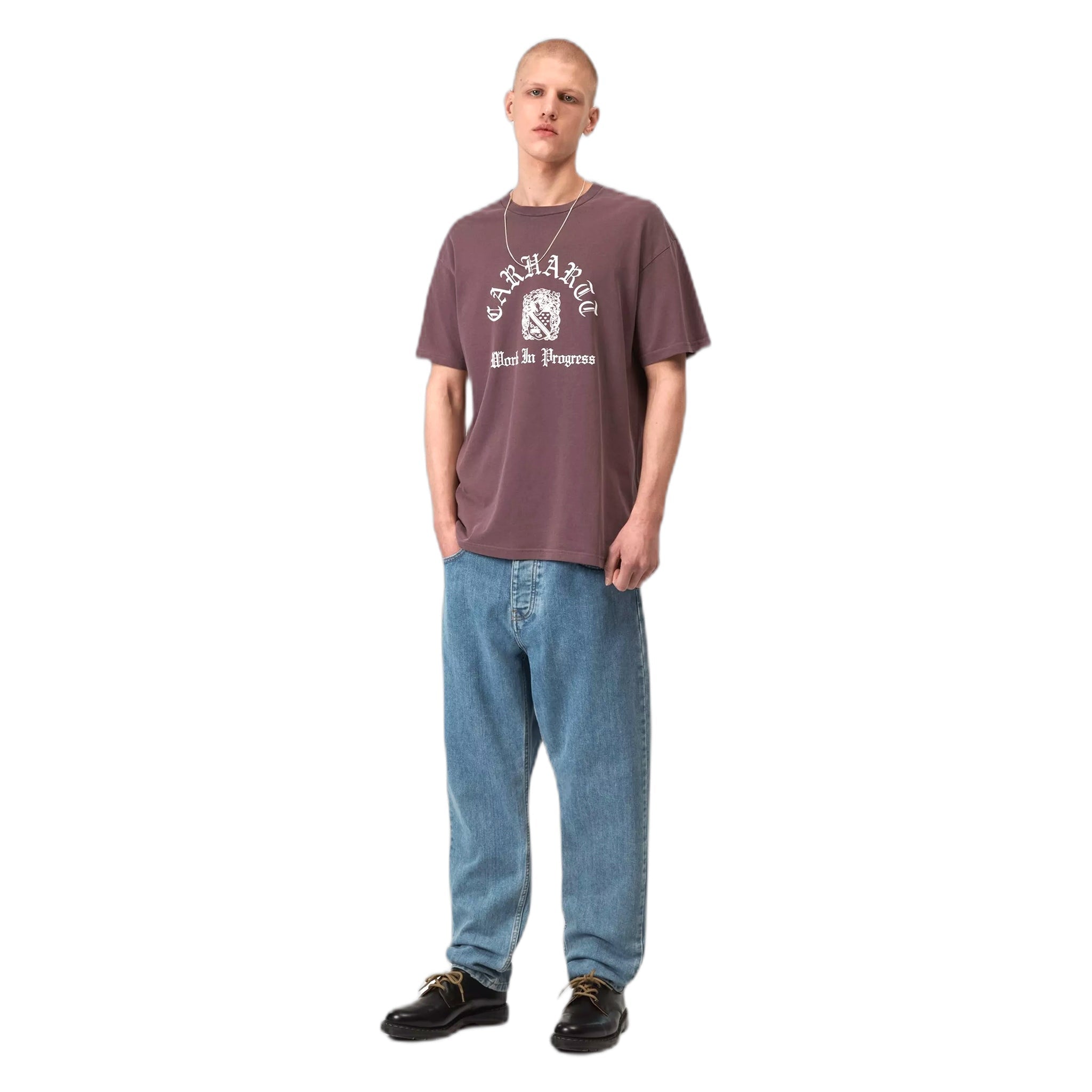 CARHARTT WIP Newel Pant Blue Stone Sbiancato 