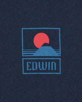 EDWIN Sunset On Mt Fuji T-Shirt Navy Blazer Garment Washed