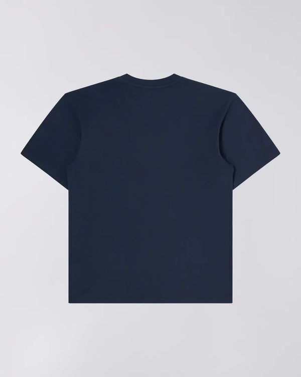 EDWIN Sunset On Mt Fuji T-Shirt Navy Blazer Garment Washed