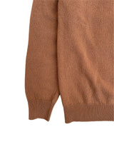 GALLIA Rossi Knit Long-sleeved Wool Polo Shirt Camel