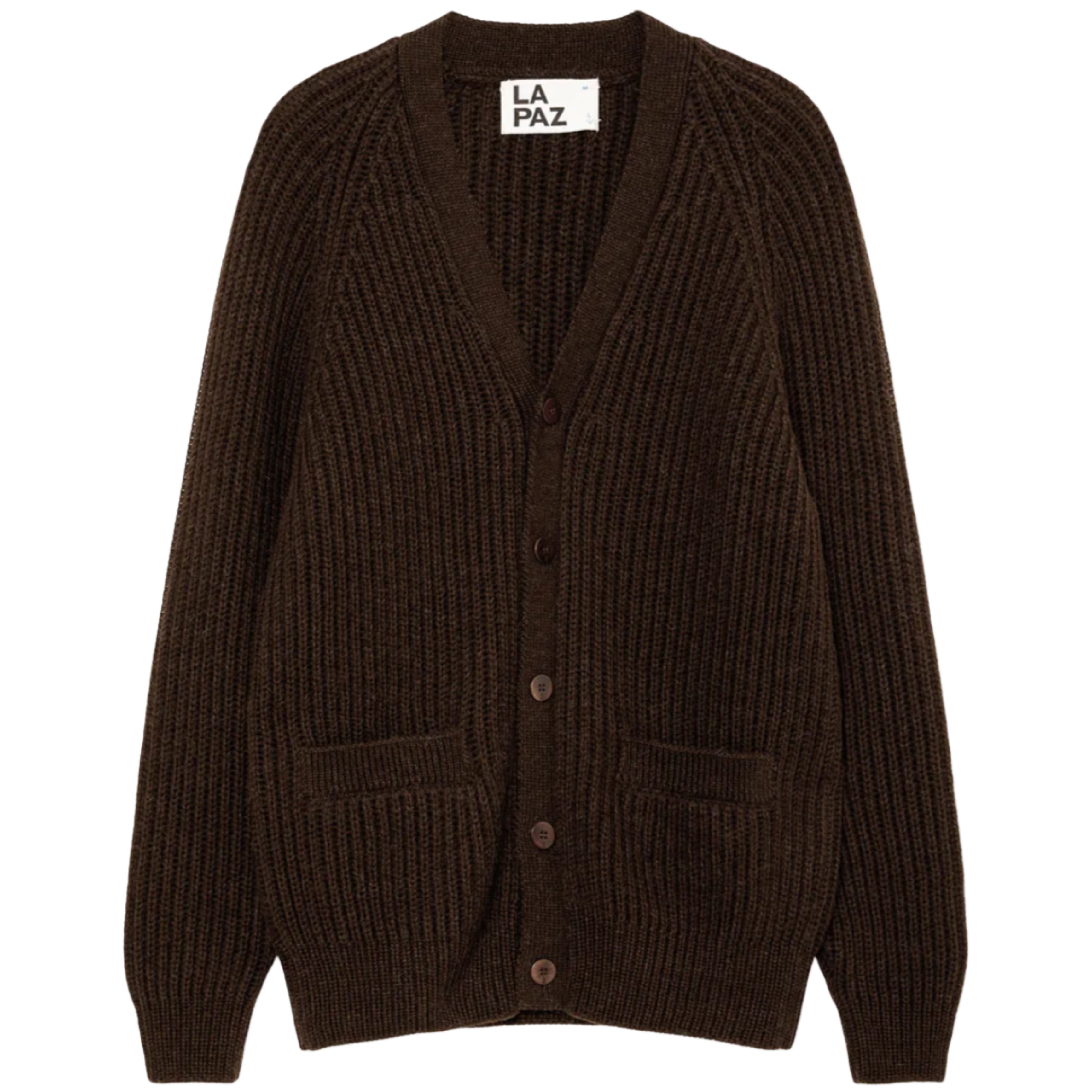 LA PAZ Abreu Brown Wool Cardigan