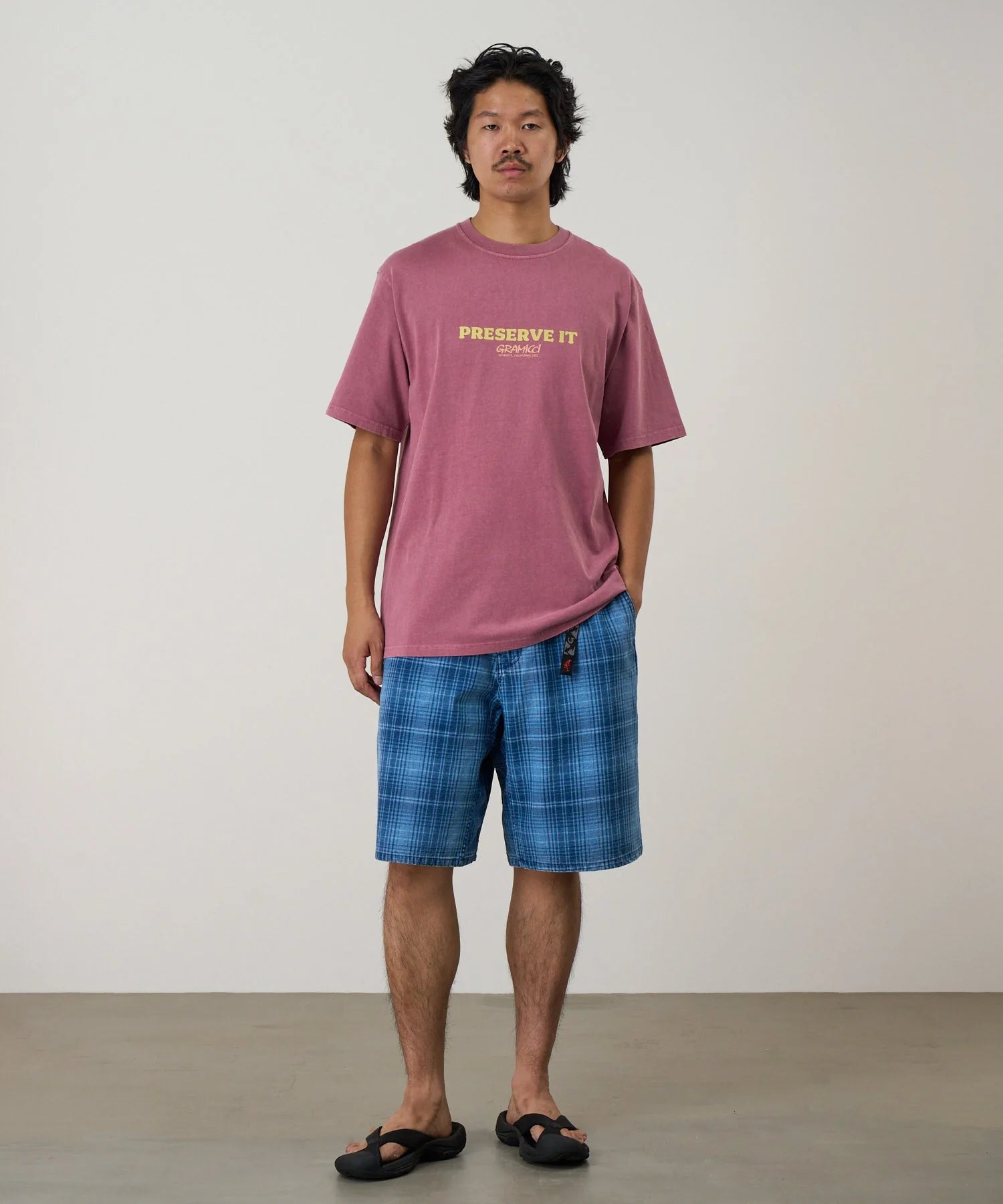 GRAMICCI Red Pigment Dyed Footprints Tee