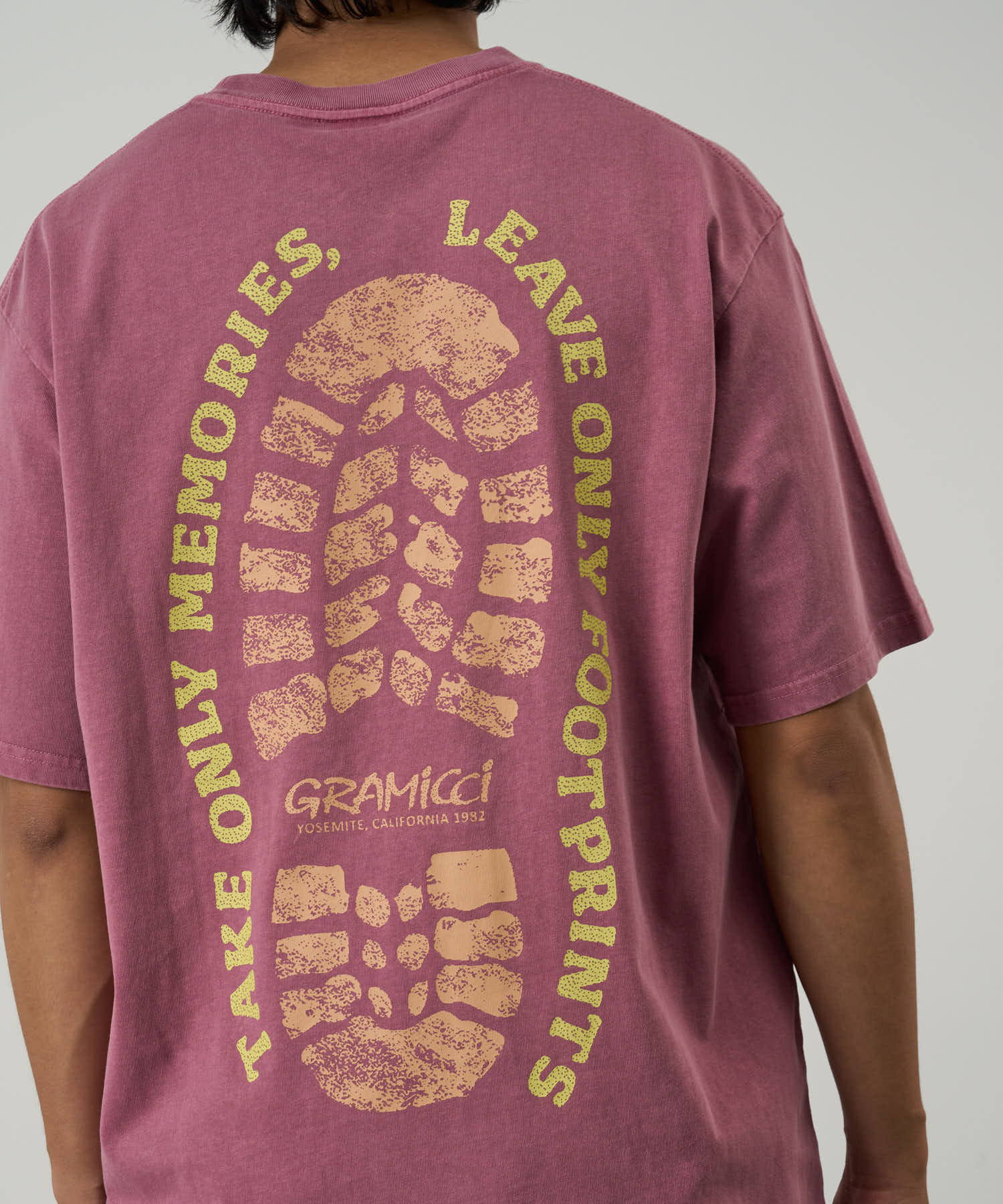 GRAMICCI Red Pigment Dyed Footprints Tee