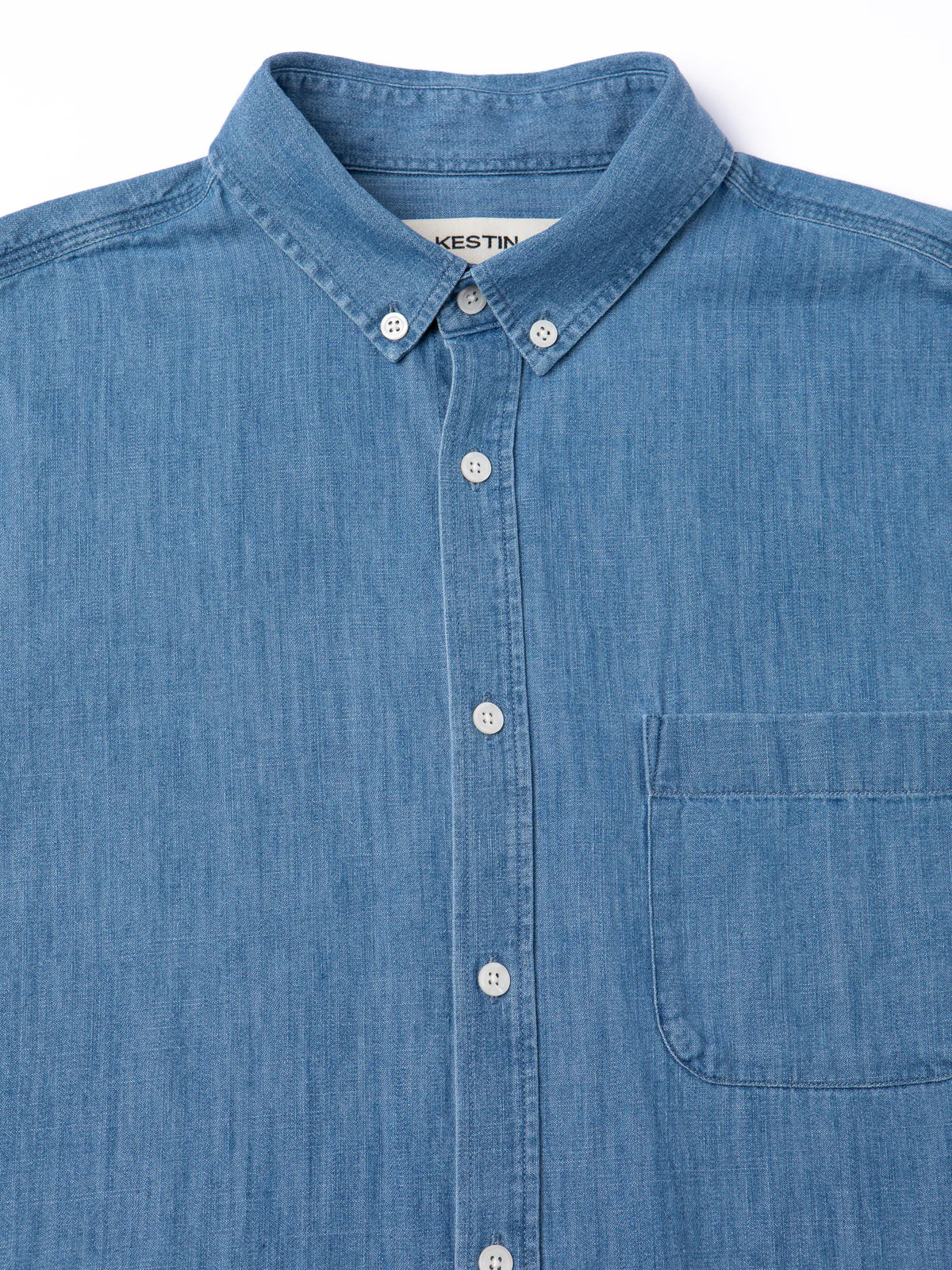KESTIN  Raeburn Button Down Shirt in Washed Denim