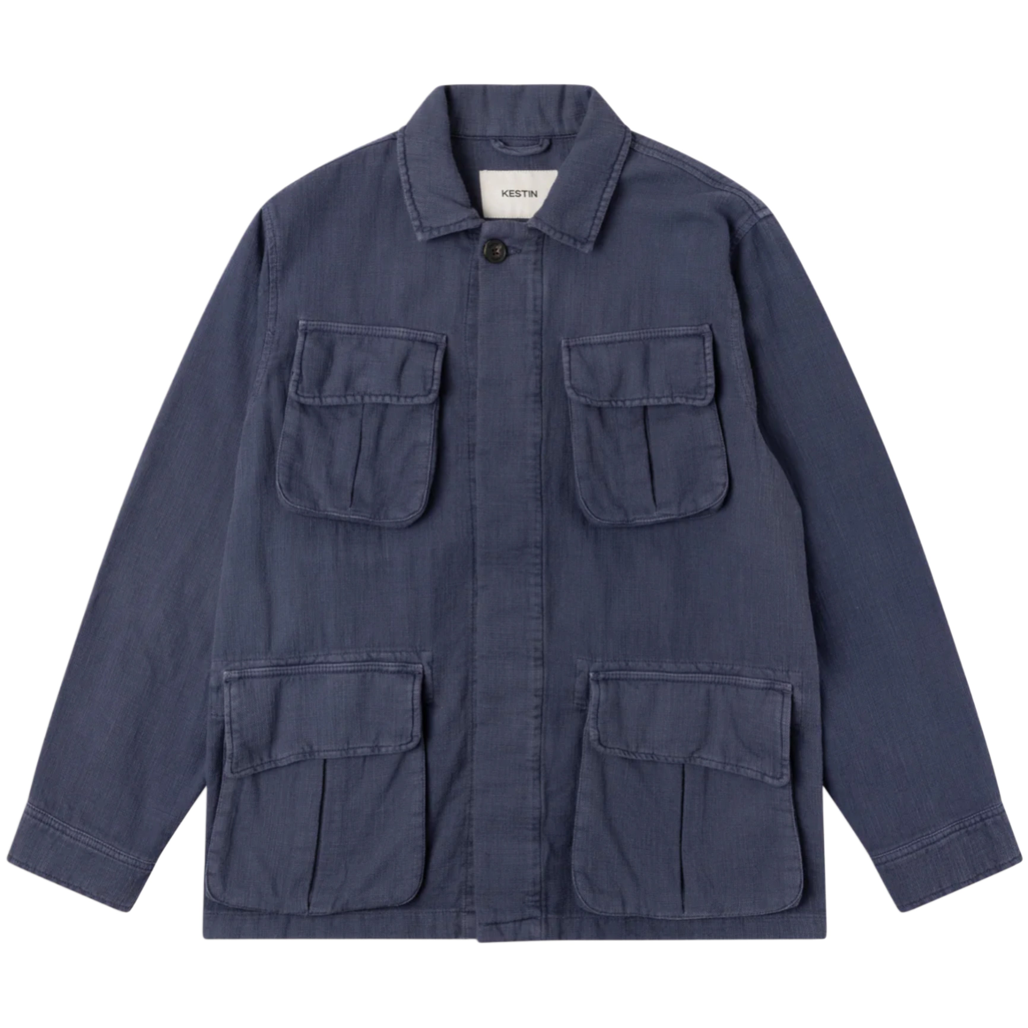 KESTIN Tyndrum Field Jacket in Navy Slub Cotton