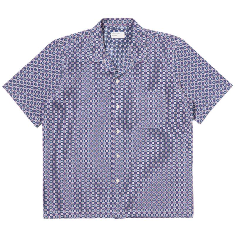 UNIVERSAL WORKS Road Shirt In Navy Tile 1 Cotton