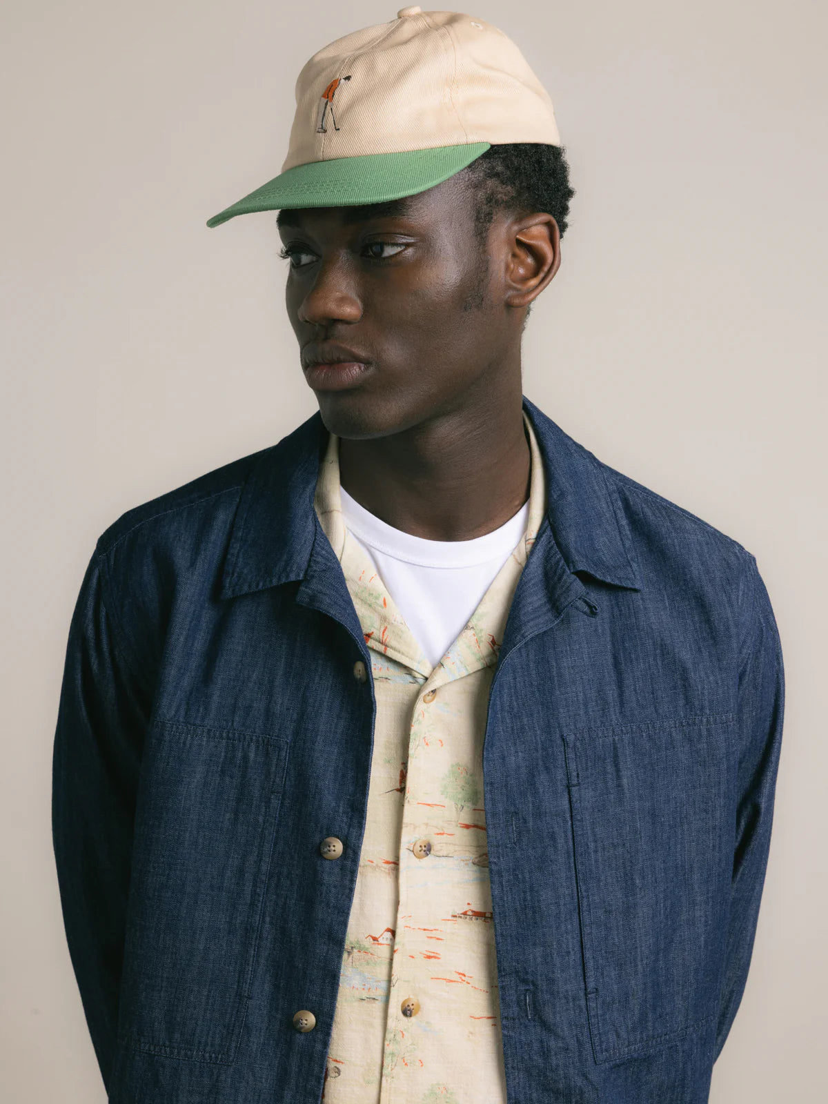 KESTIN Leuchars Cap in Stone Green Golf Embroidery