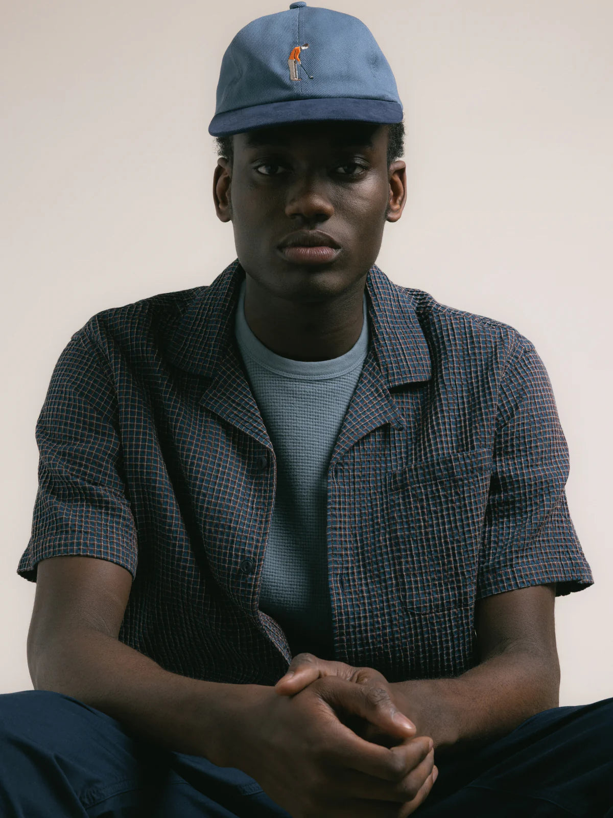 KESTIN Leuchars Cap in French Blue Navy con ricamo da golf
