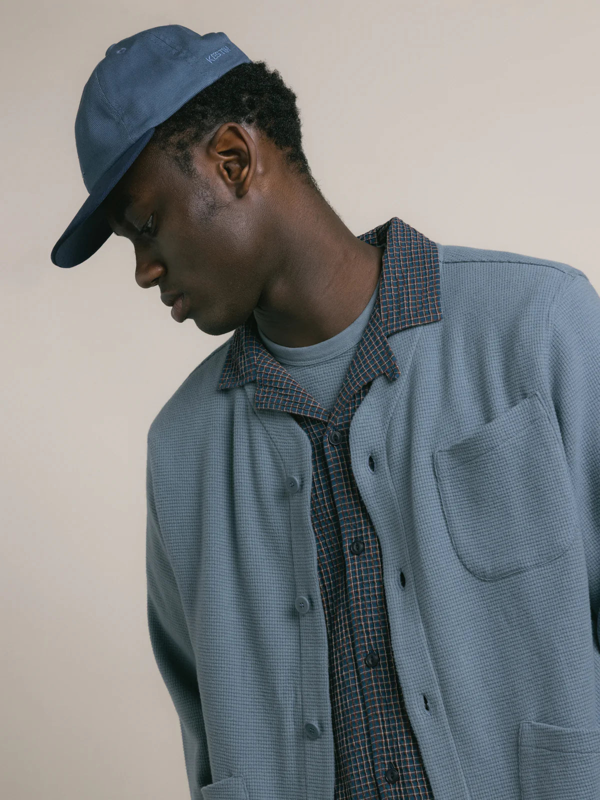 KESTIN Leuchars Cap in French Blue Navy con ricamo da golf