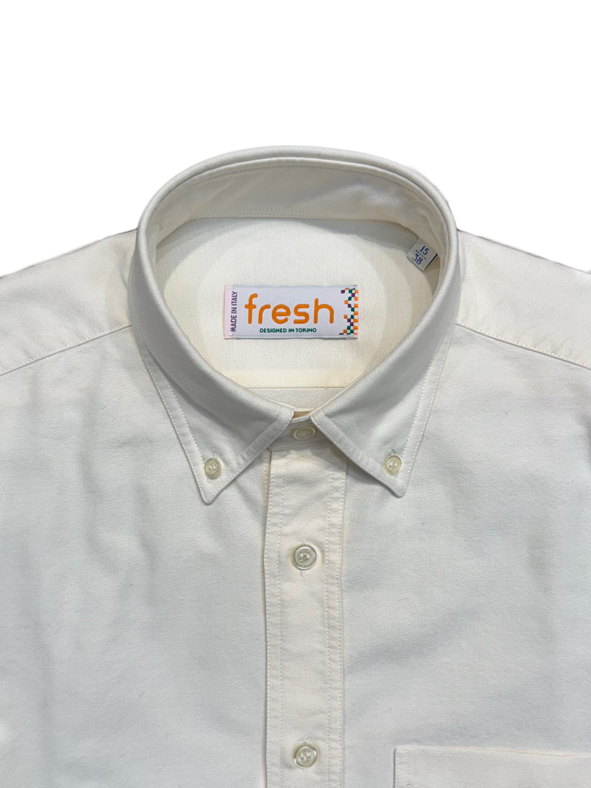 FRESH Natural Oxford Cotton Button Down Shirt