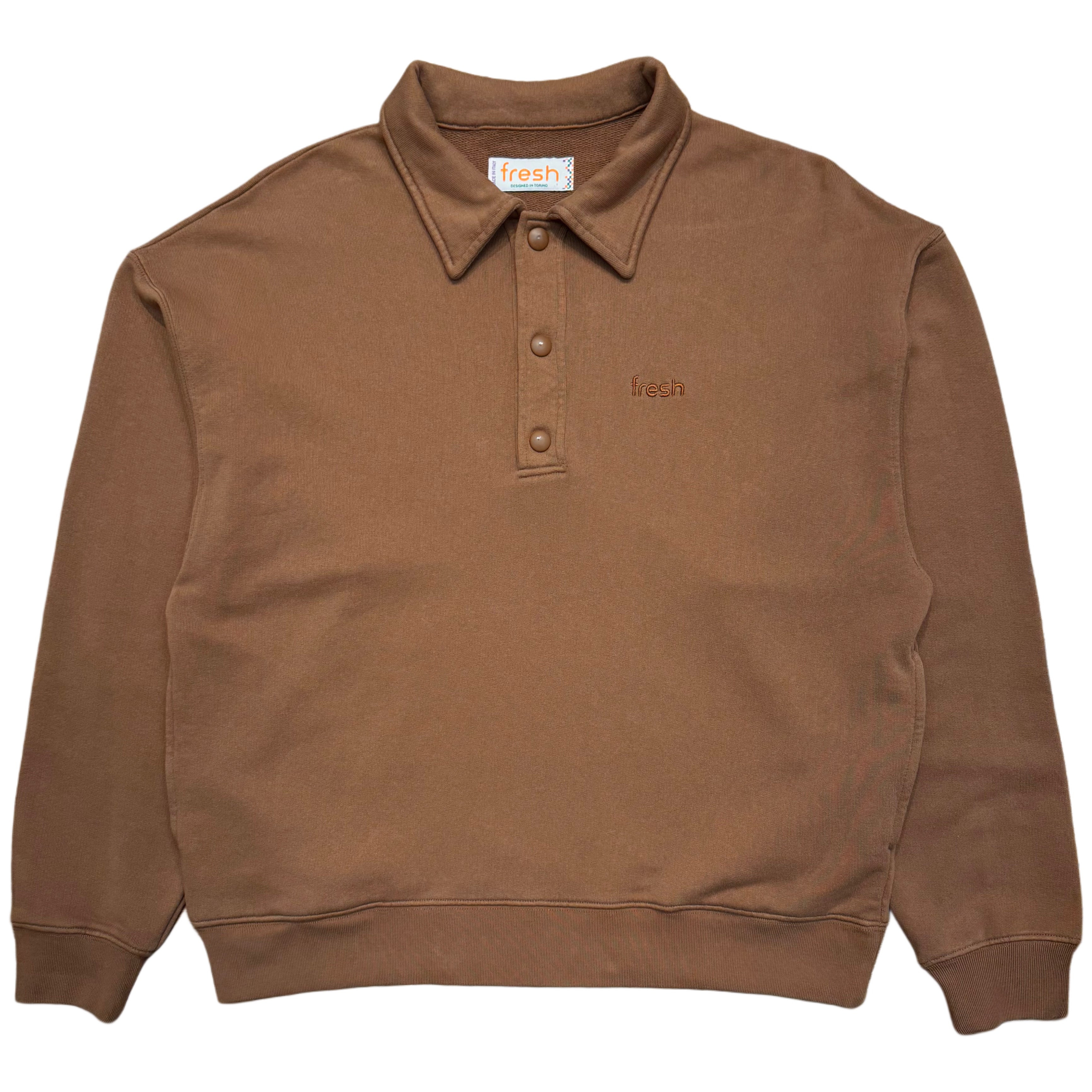 Felpa polo in cotone FRESH Mike in marrone
