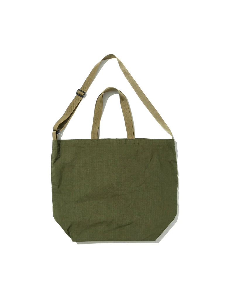 BATTENWEAR Packable Tote Bag In Ripstop Olive Drab And Tan
