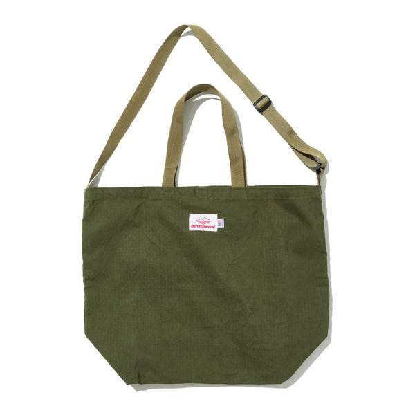 BATTENWEAR Packable Tote Bag In Ripstop Olive Drab And Tan