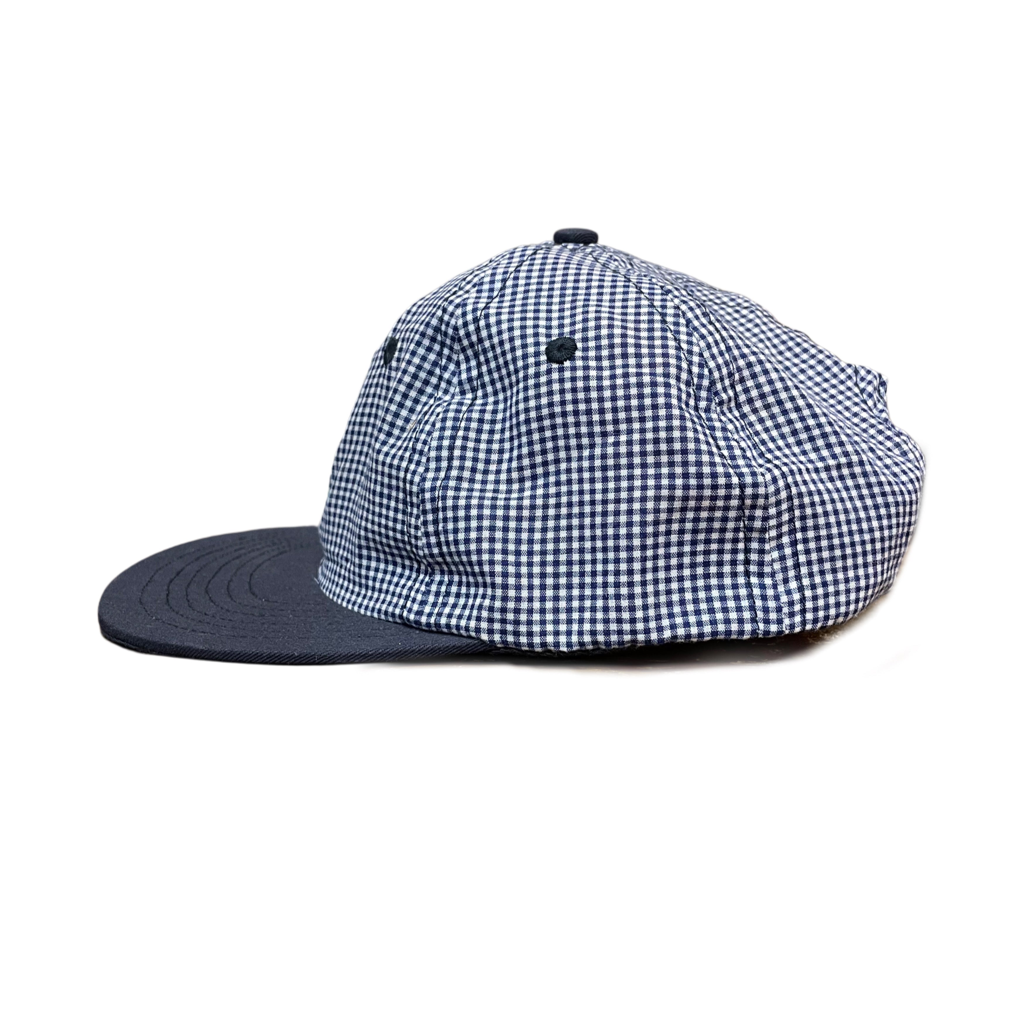 LITE YEAR Cappellino a quadretti a sei pannelli blu navy