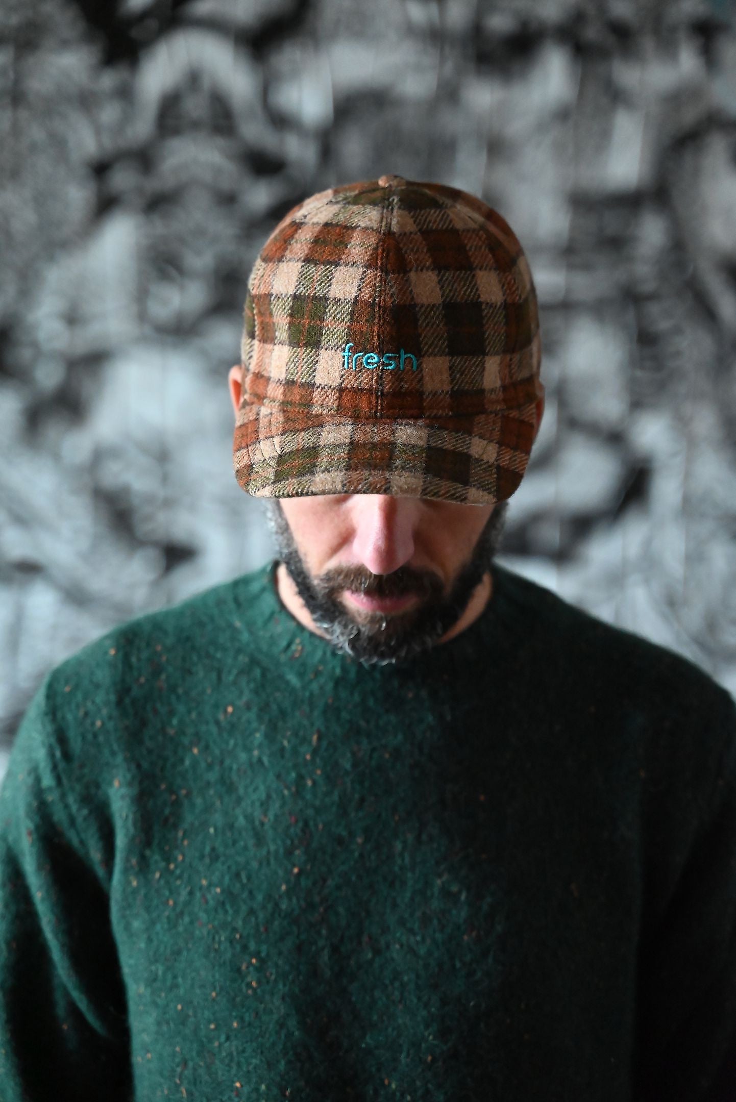 FRESH Shetland Wool Cap Tartan Brown