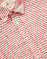 LA PAZ Branco Button Down Seerksucker Shirt Fiesta Stripes