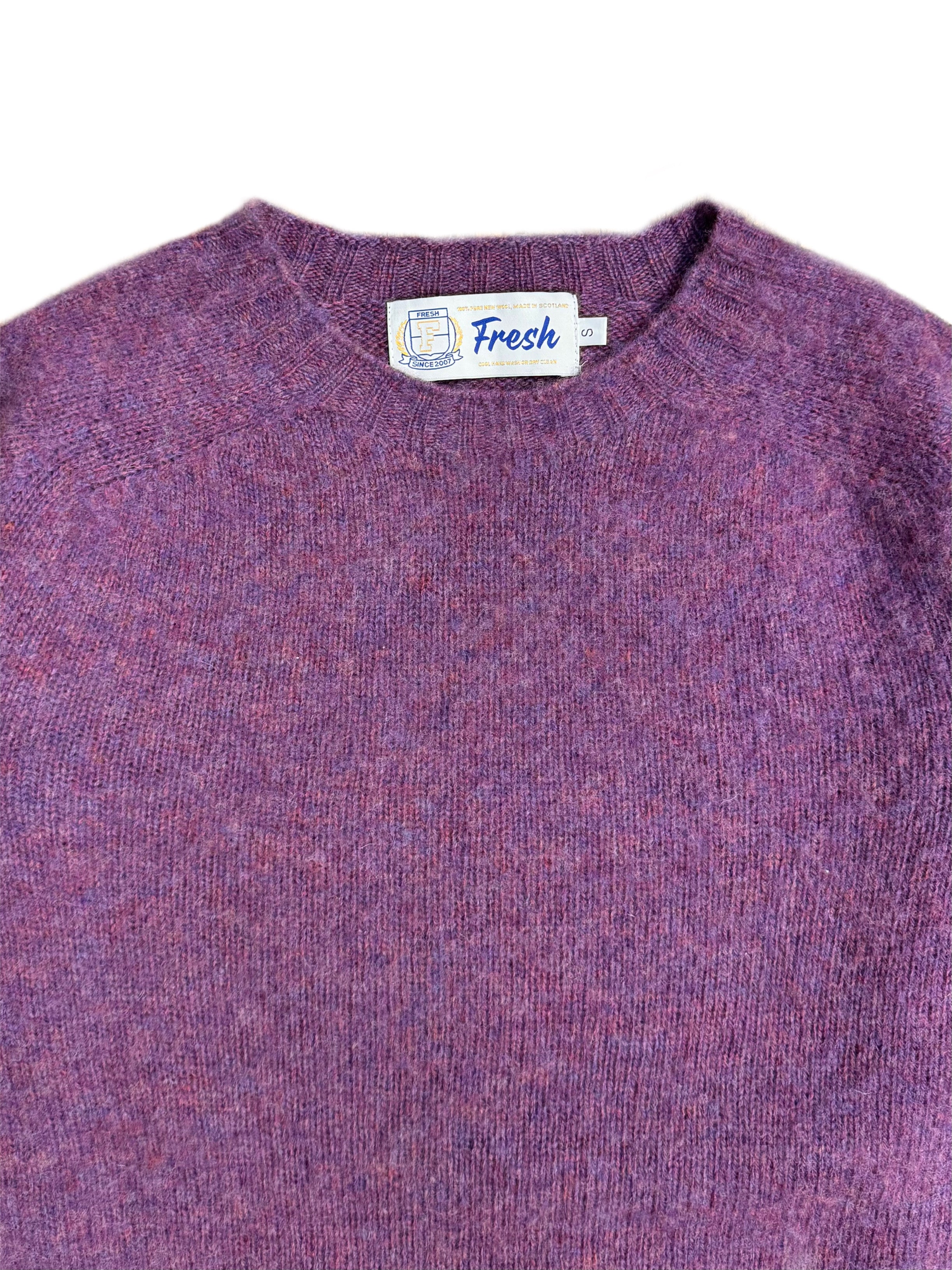 FRESH Sean Shaggy Shetland Wool Jumper In Calluna