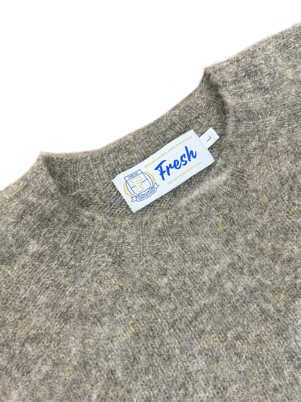 FRESH Sean Shaggy Shetland Wool Jumper In Fossil