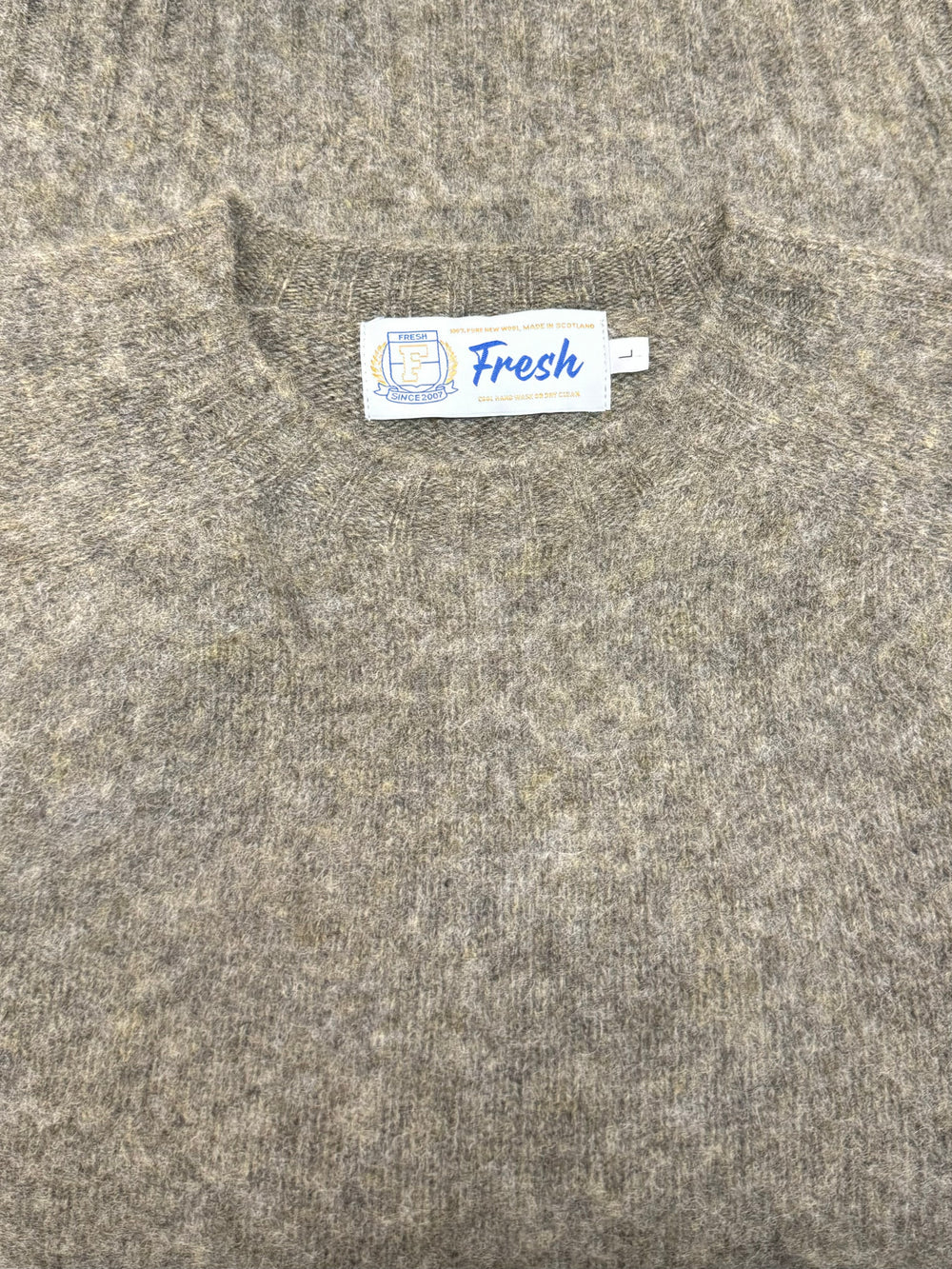 FRESH Sean Shaggy Shetland Wool Jumper In Fossil