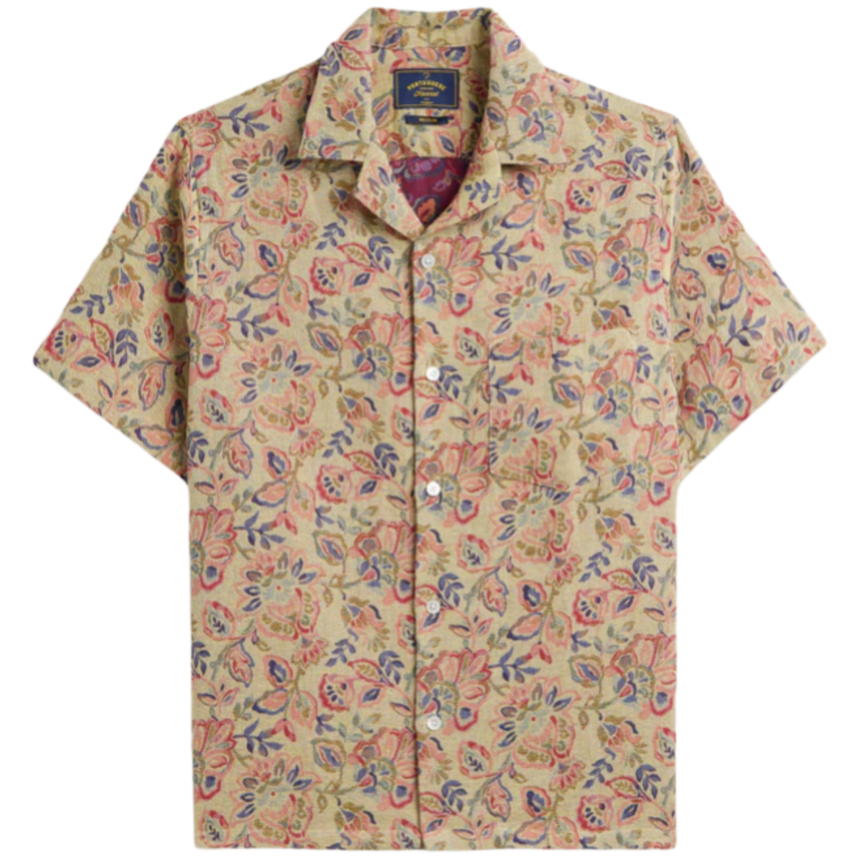 PORTUGUESE FLANNEL Tapestry Flowers Short Sleeve Shirt