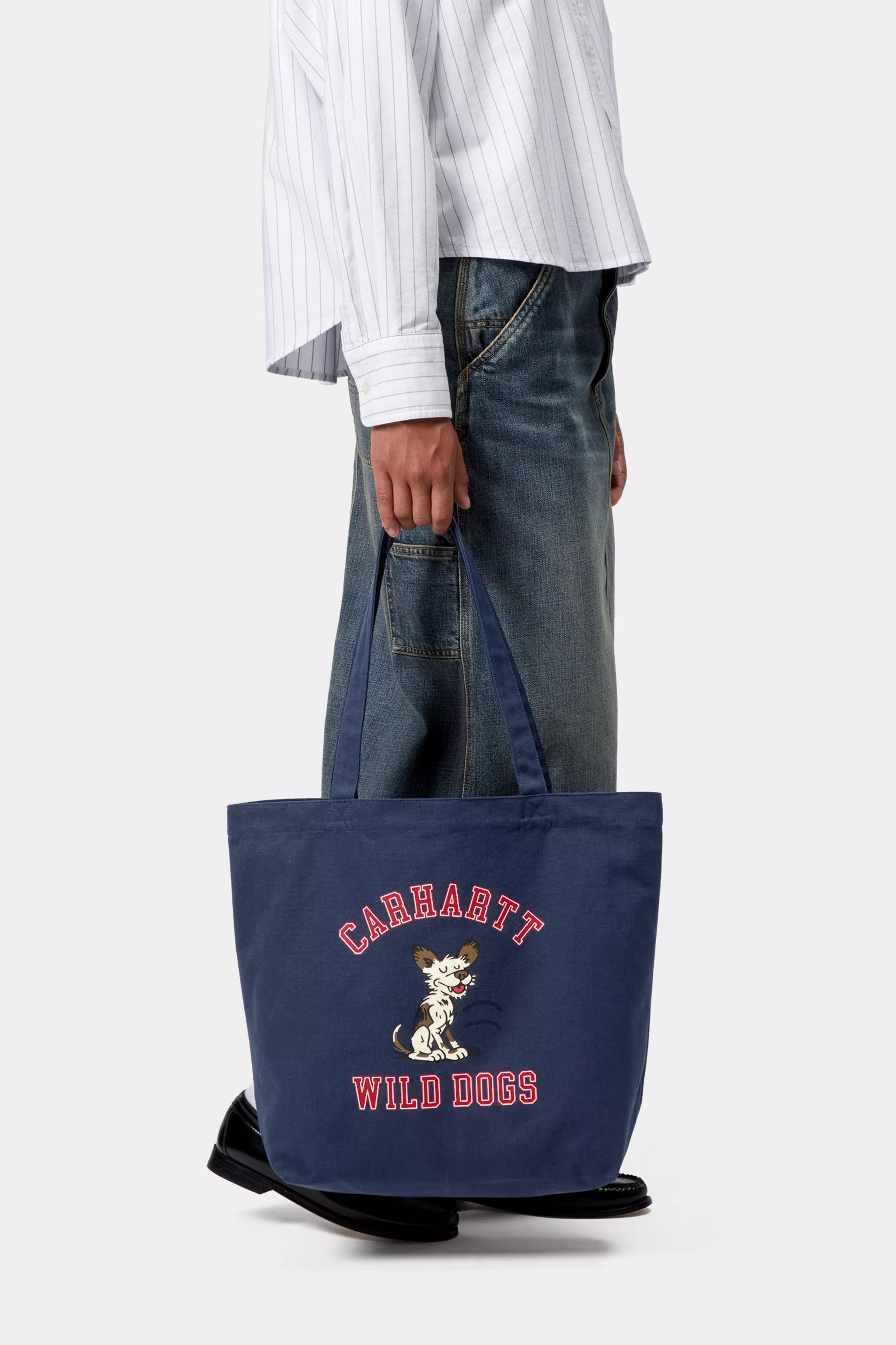CARHARTT WIP Canvas Graphic Tote Wild Dog Print Jupiter