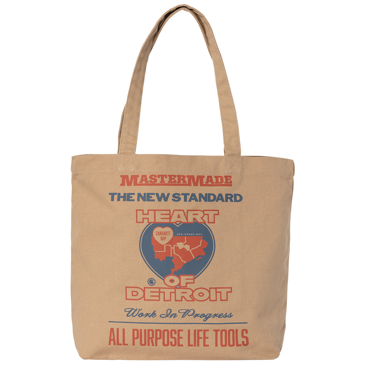 CARHARTT WIP Canvas Graphic Tote Arcan Print Dusty H Brown