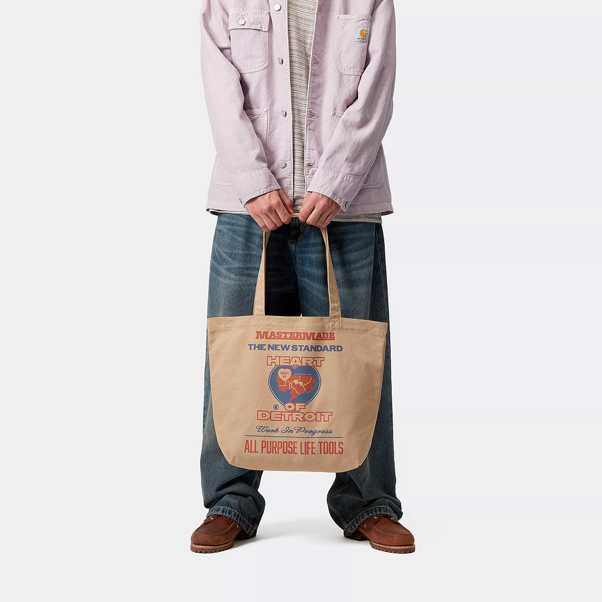 CARHARTT WIP Canvas Graphic Tote Arcan Print Dusty H Brown