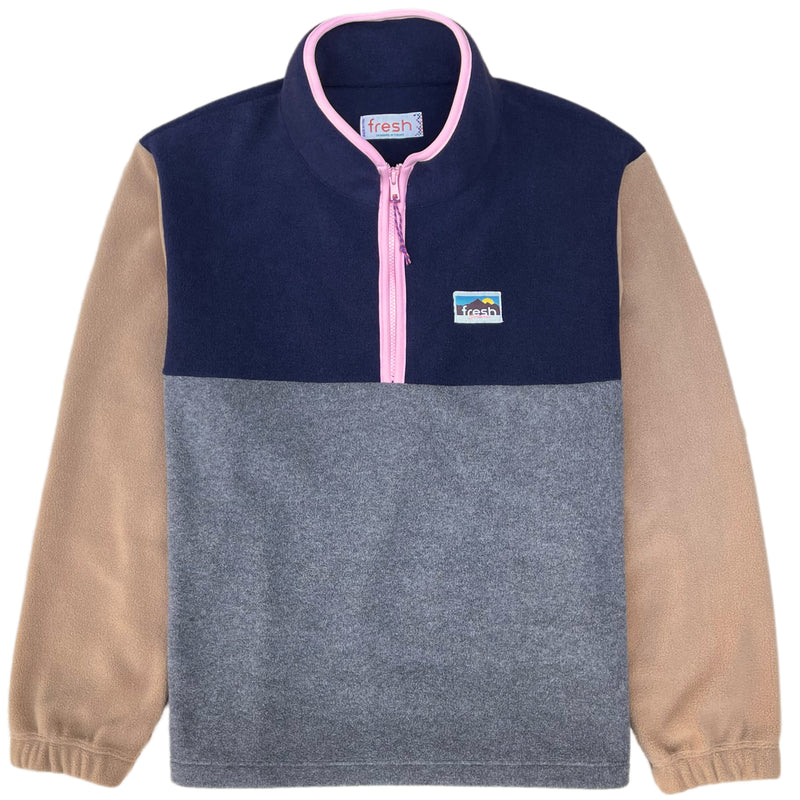 FRESH Mimmo Half Zip Fleece Pullover Navy