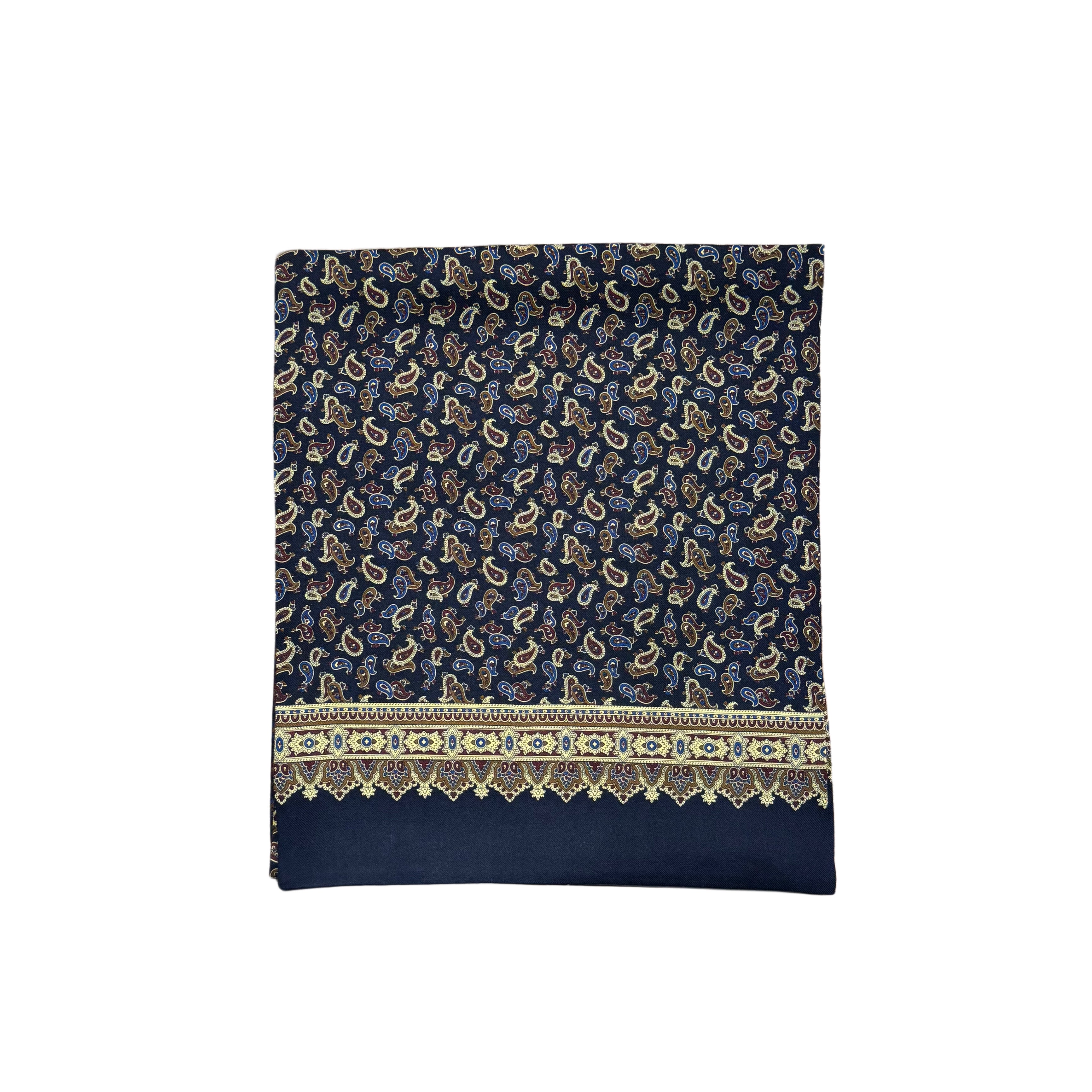 FRESH Fine Wool Scarf in Navy Paisley
