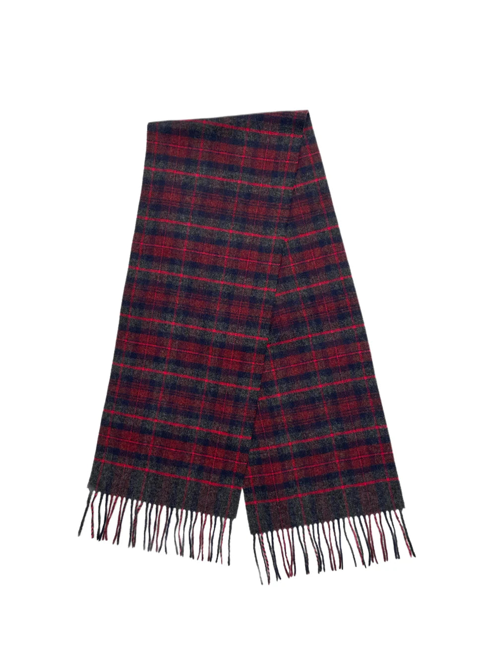 FRESH Tartan Red Navy Wool Scarf