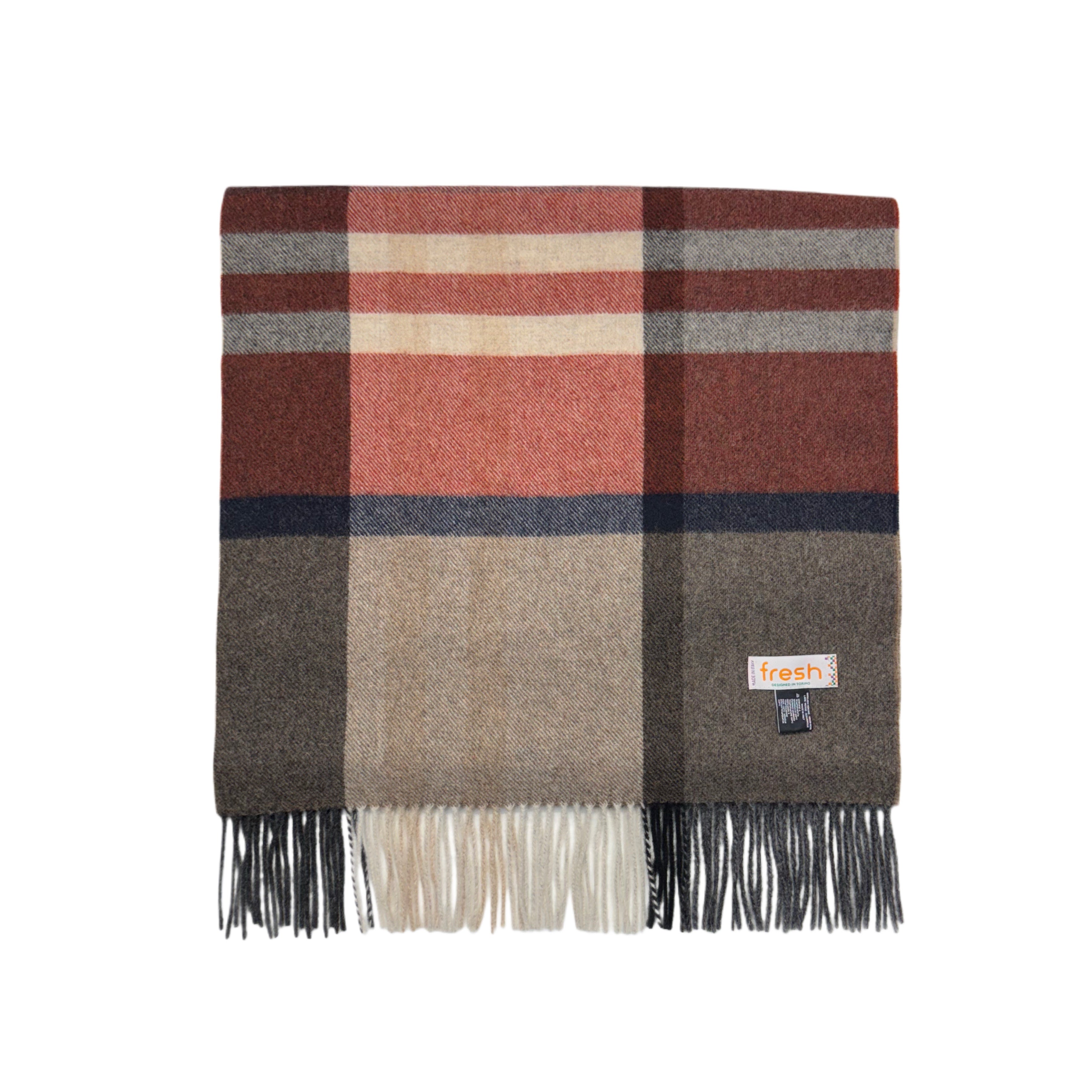 FRESH Brown Red Wool Scarf