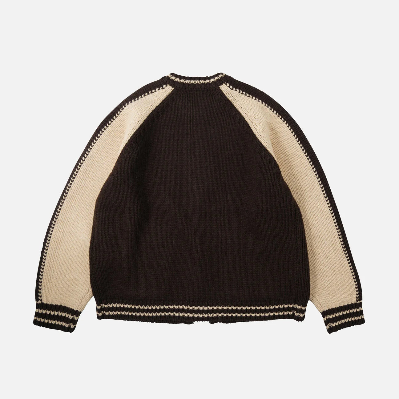 FRIZMWORKS Wool Varsity Cardigan Brown Tan